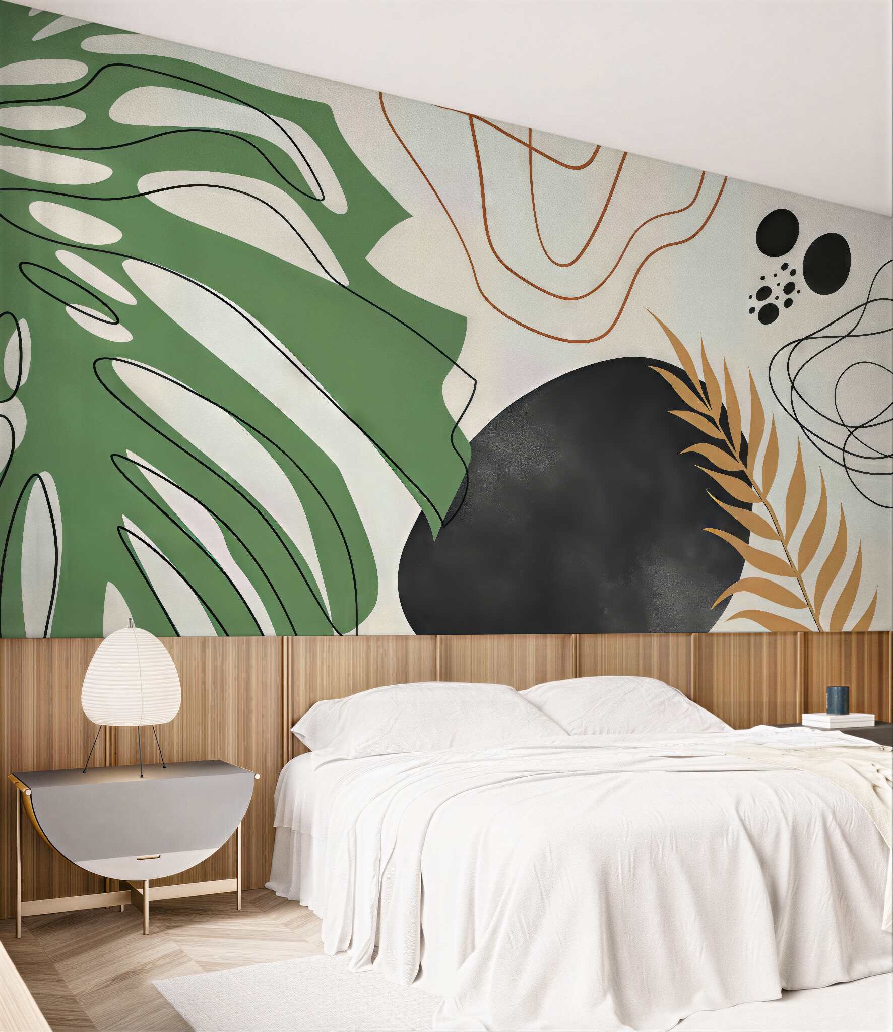 Fototapeta abstrakcyjne liście w stylu boho