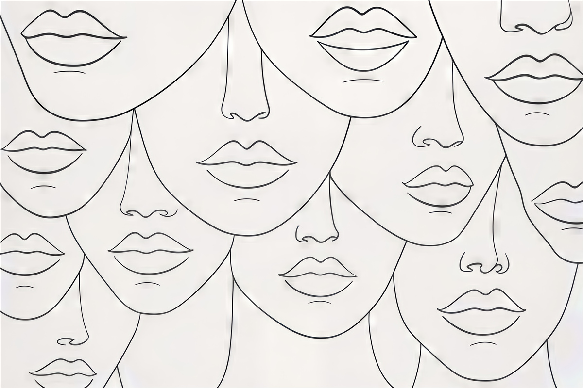 Fototapeta minimalistyczne kobiece twarze line art