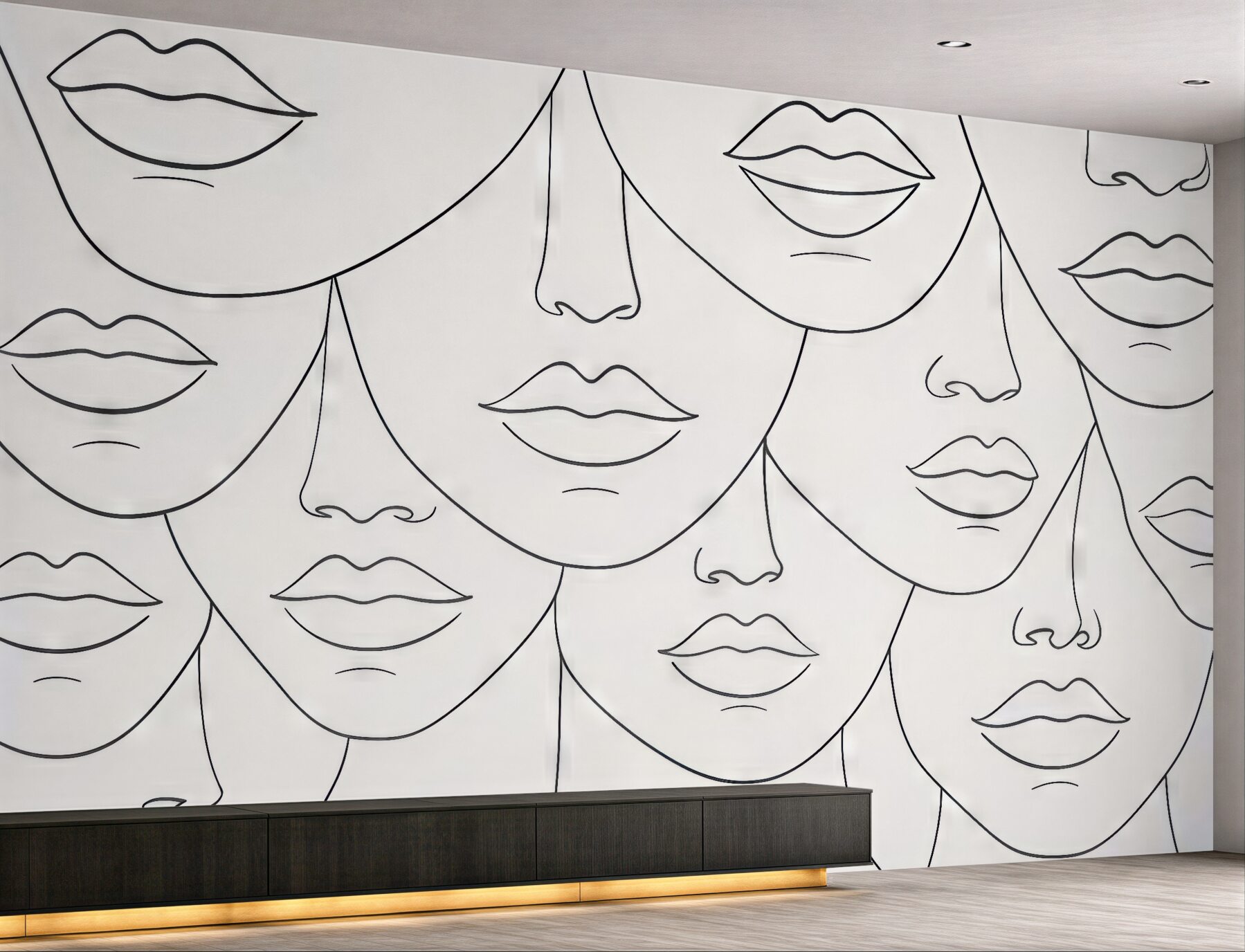 Fototapeta minimalistyczne kobiece twarze line art