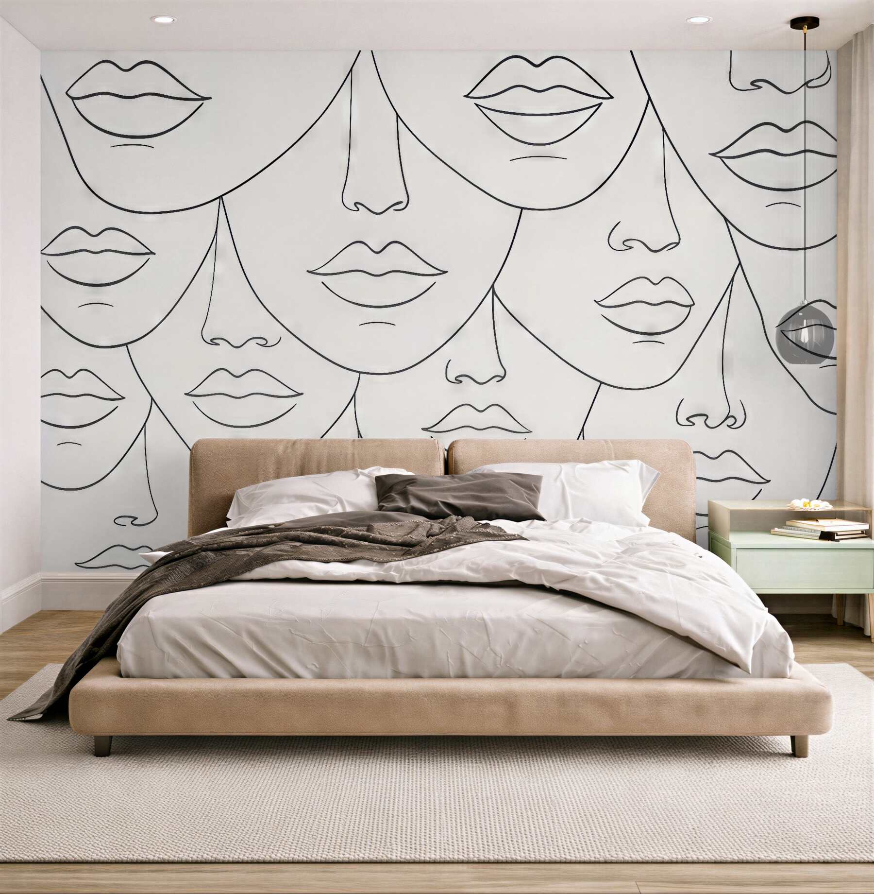 Fototapeta minimalistyczne kobiece twarze line art