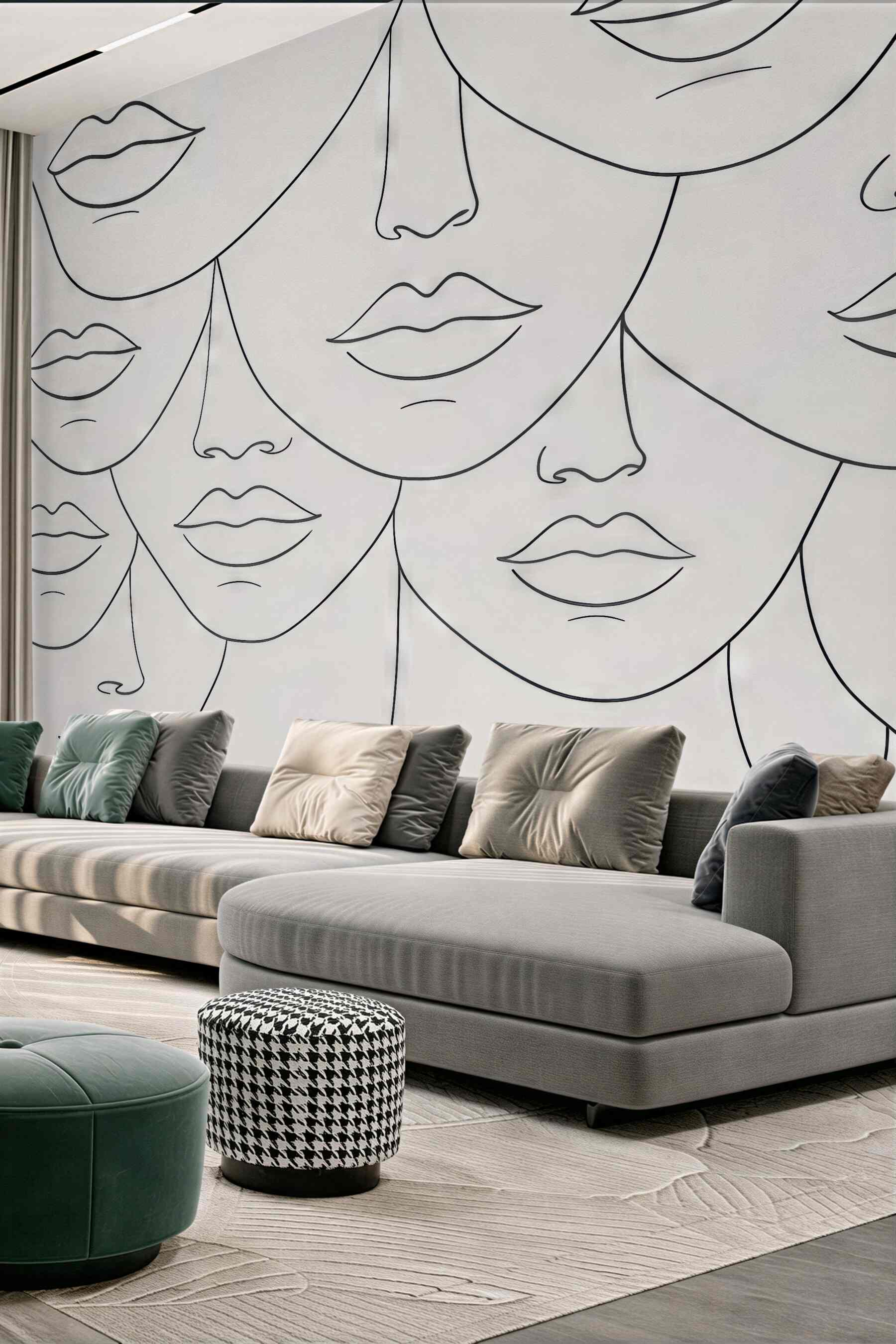 Fototapeta minimalistyczne kobiece twarze line art