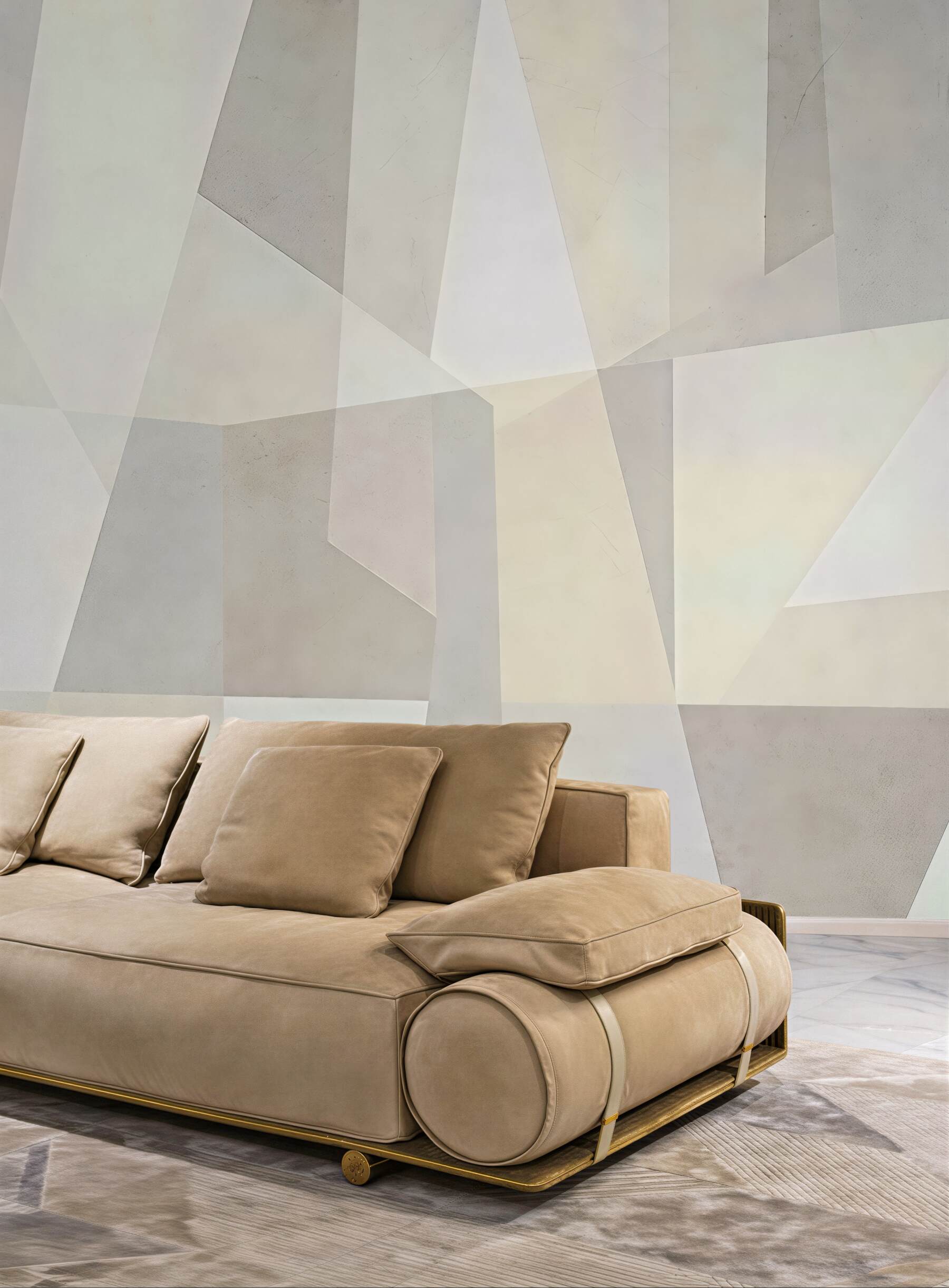 Fototapeta subtelna geometryczna mozaika w beżach
