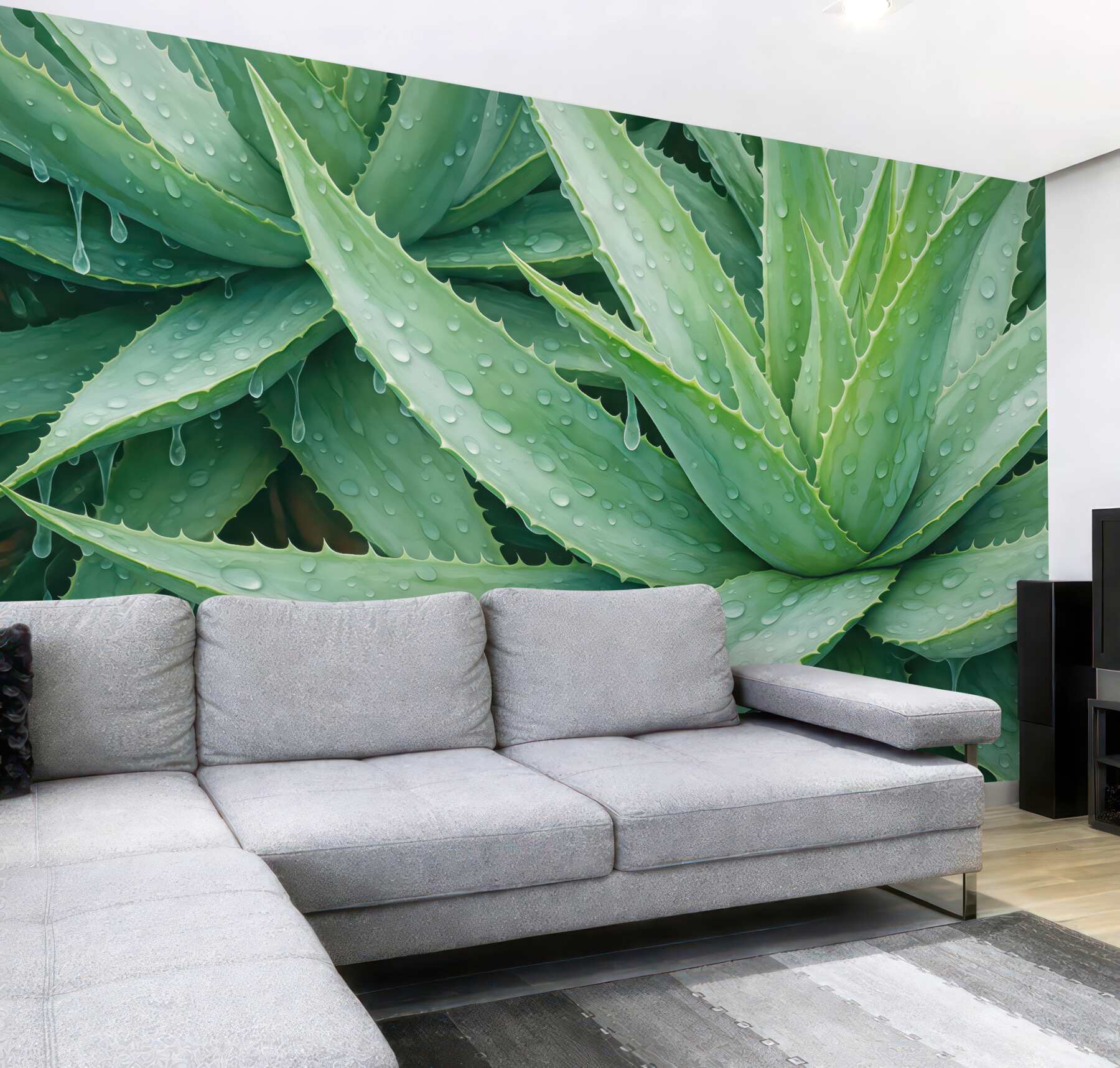Fototapeta aloes z kroplami świeżości
