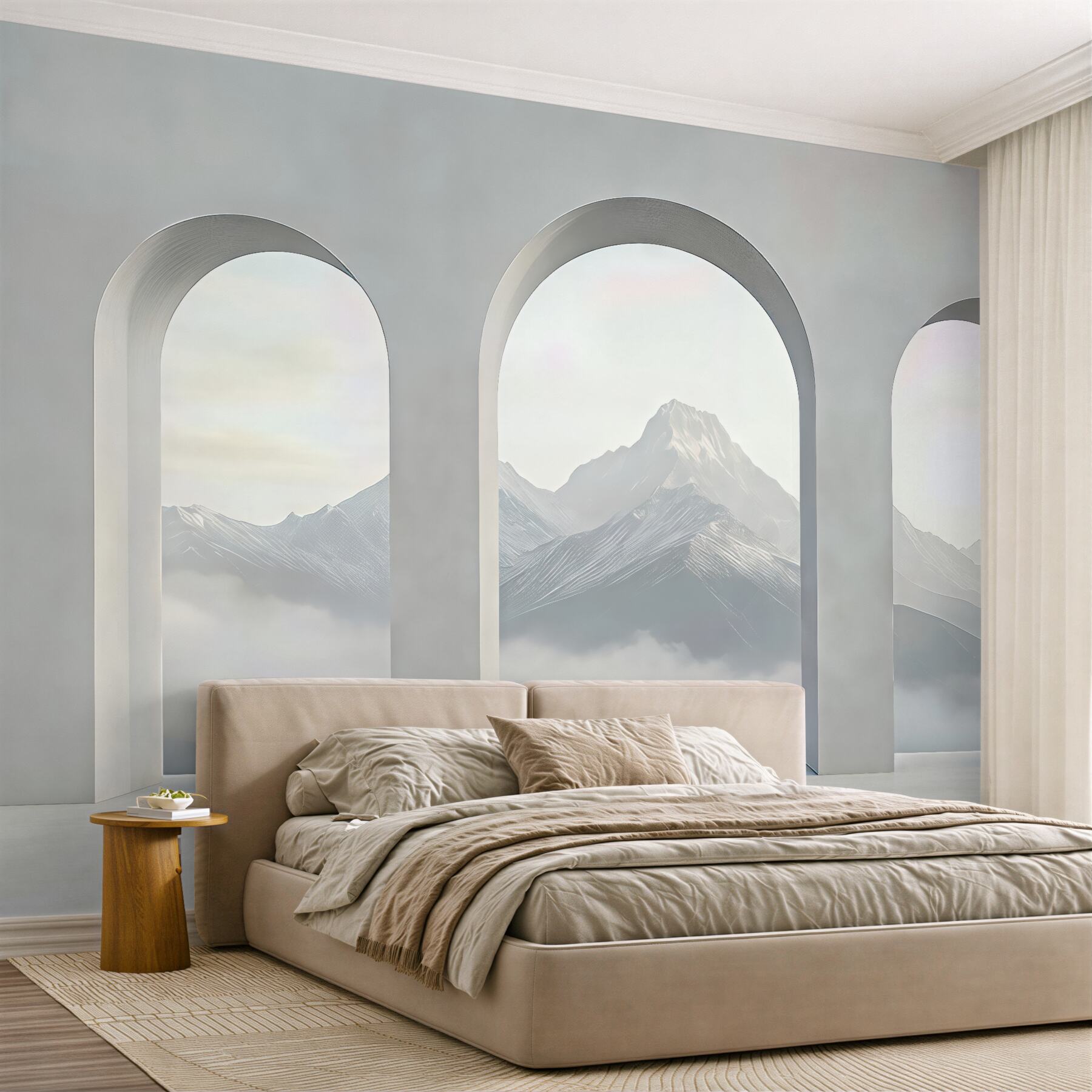 Fototapeta górski widok w minimalistycznych arkadach