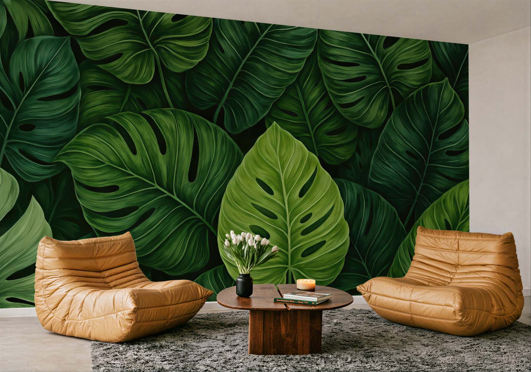 Fototapeta zielona monstera tropikalna głębia