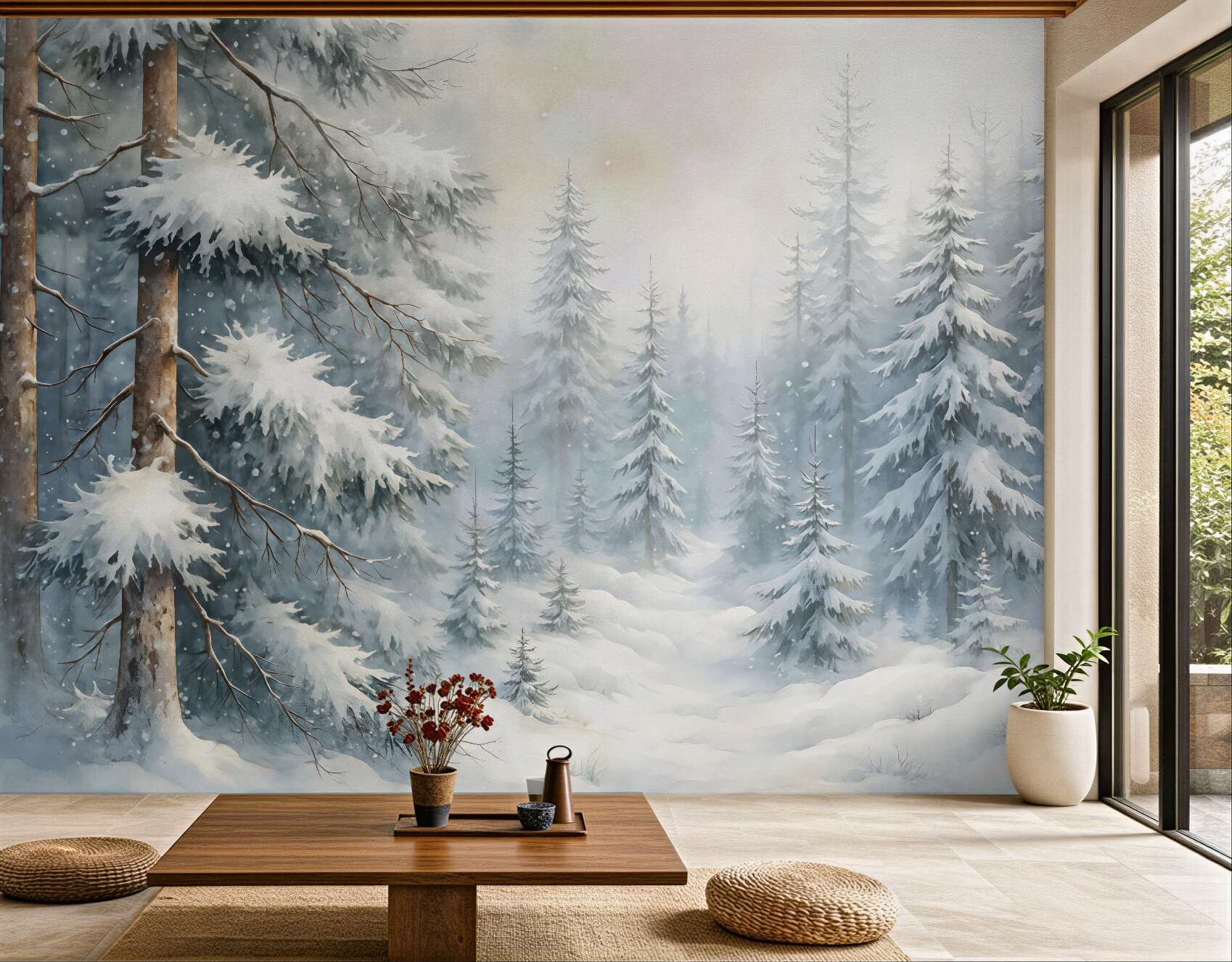Fototapeta baśniowy zimowy las w śniegu