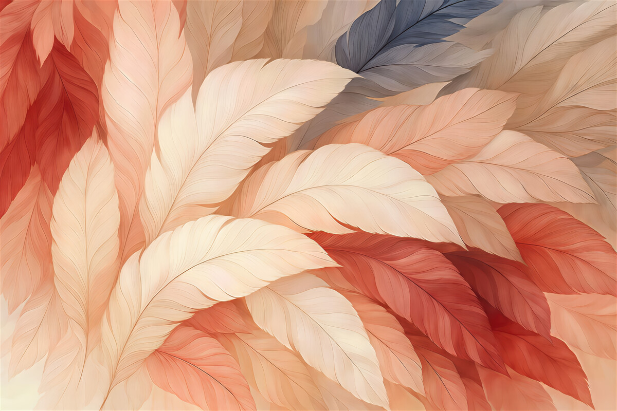 Fototapeta pastelowe liście w ciepłych odcieniach