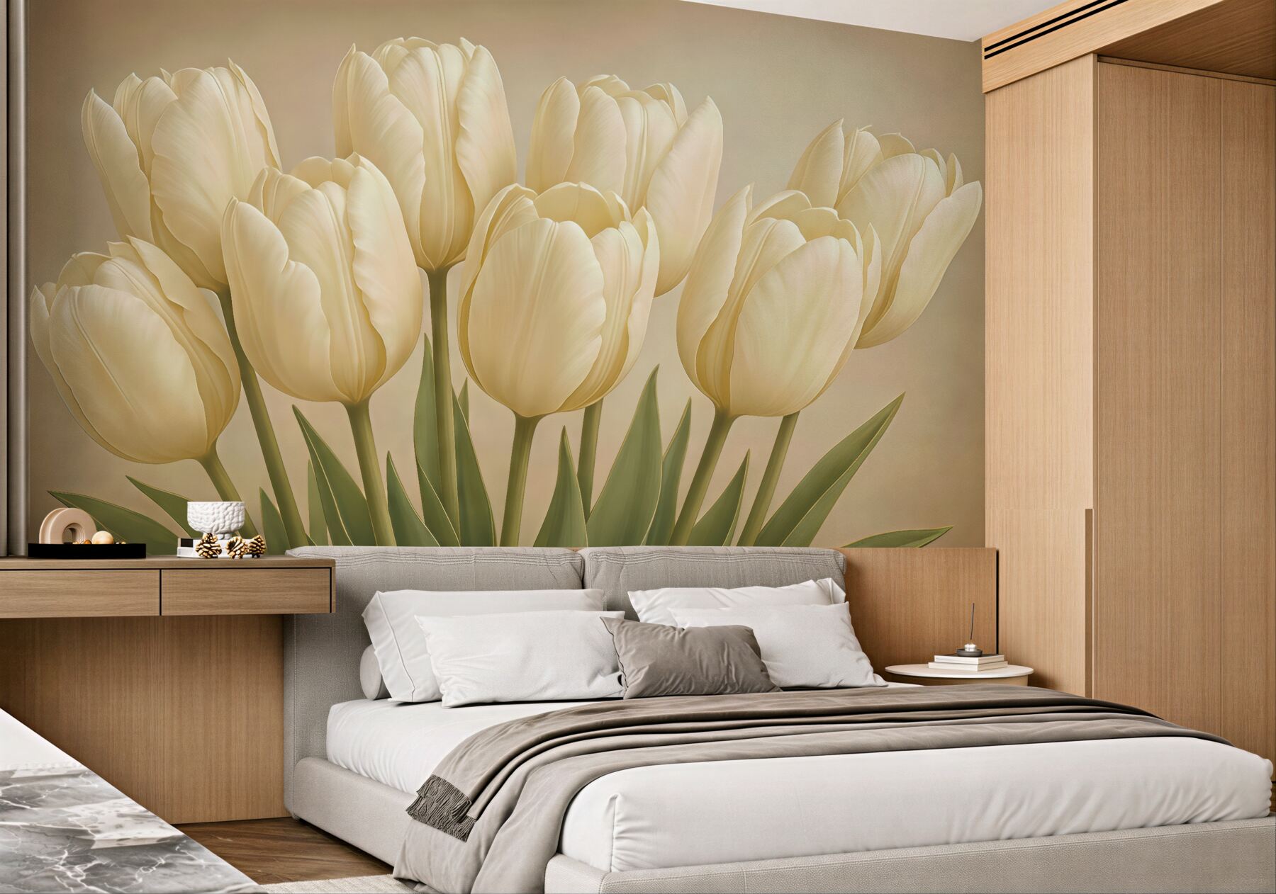 Fototapeta eleganckie waniliowe tulipany
