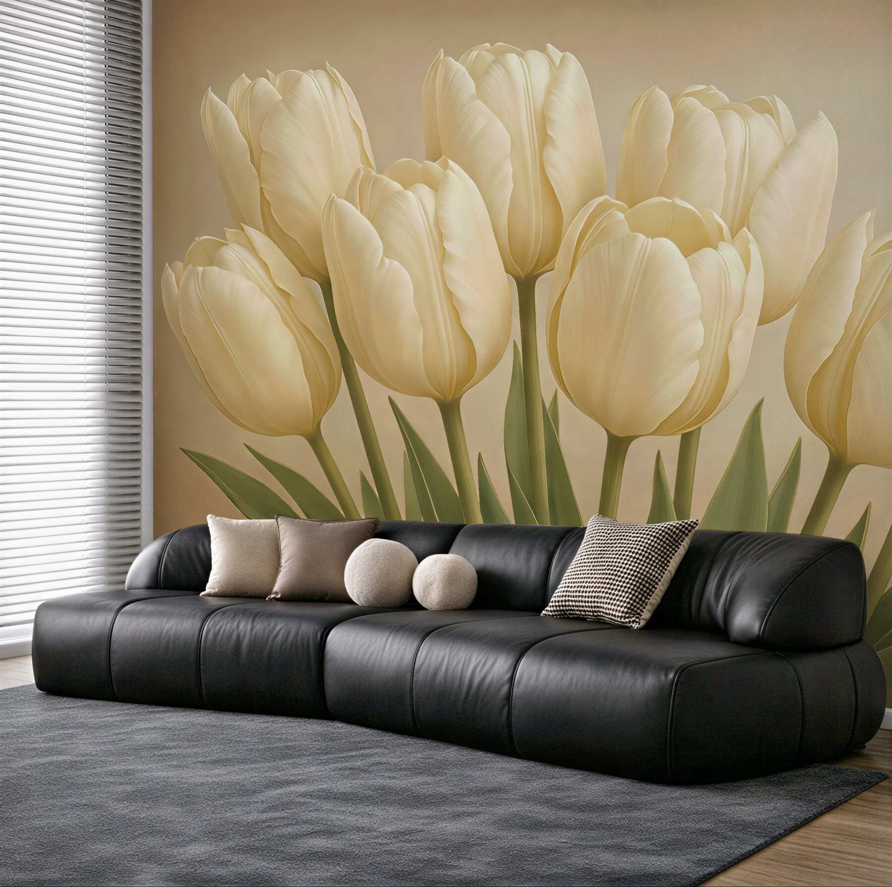 Fototapeta eleganckie waniliowe tulipany