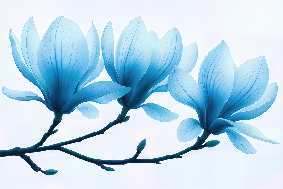 Fototapeta błękitne magnolie na gałęzi