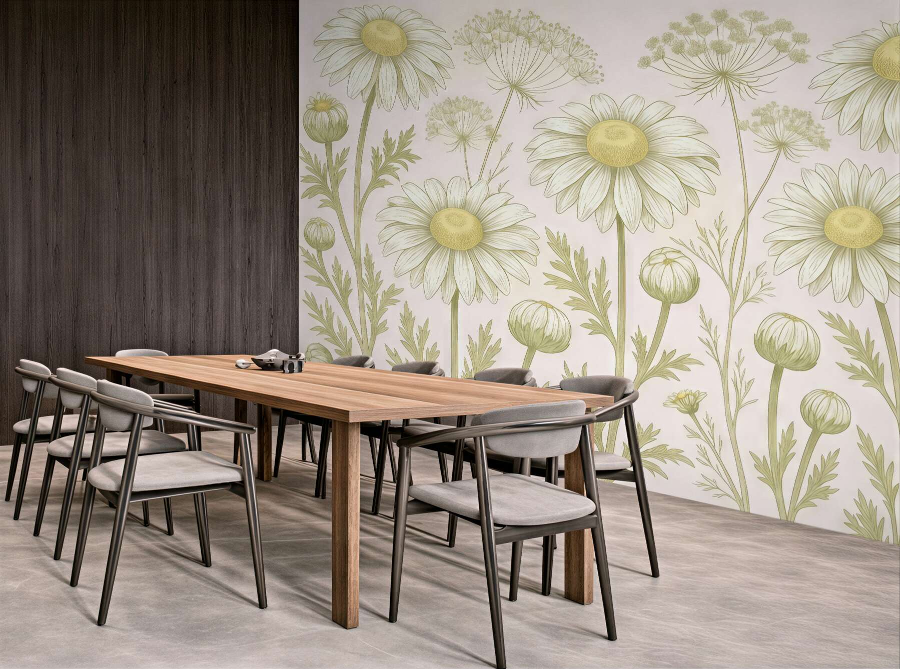 Fototapeta pastelowe margaretki w botanicznym stylu