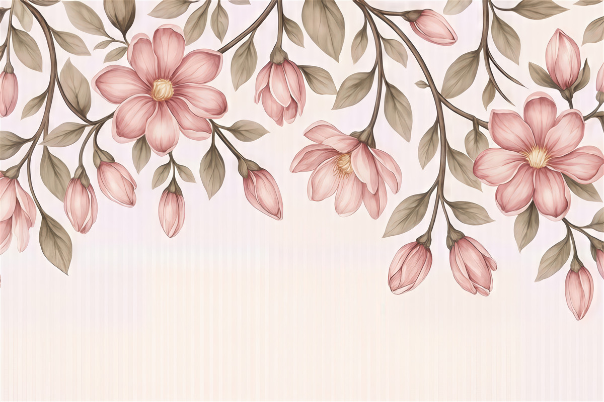 Fototapeta zwisające magnolie w pastelowym wdzięku