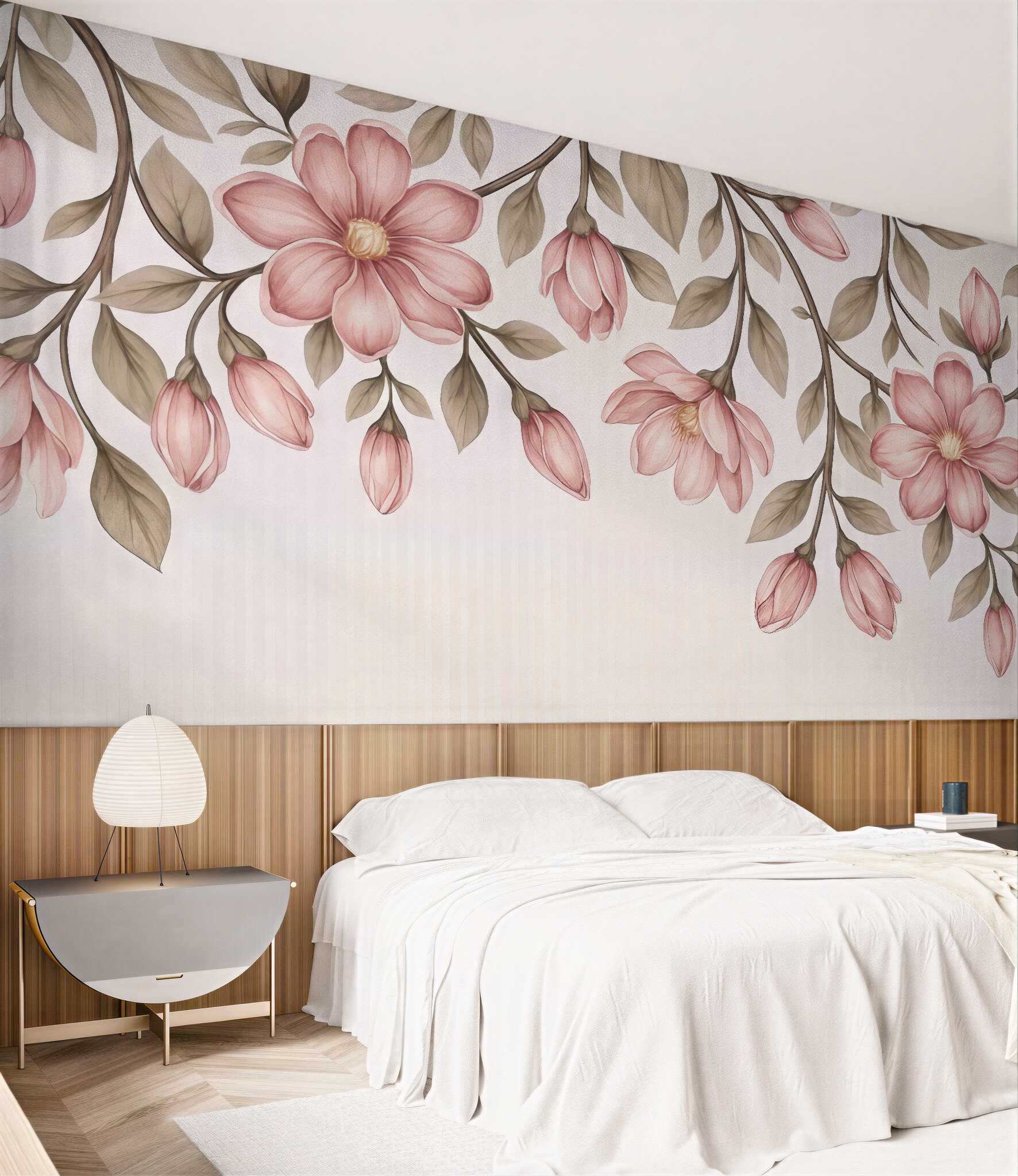 Fototapeta zwisające magnolie w pastelowym wdzięku