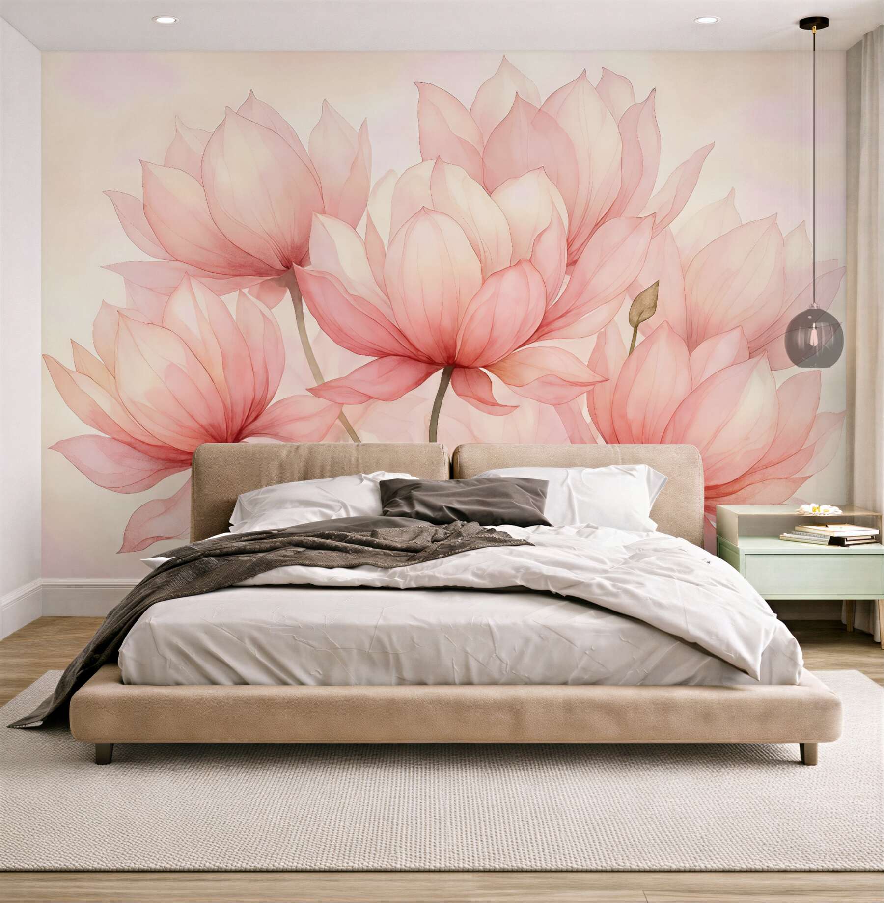 Fototapeta różowe magnolie w delikatnym rozkwicie