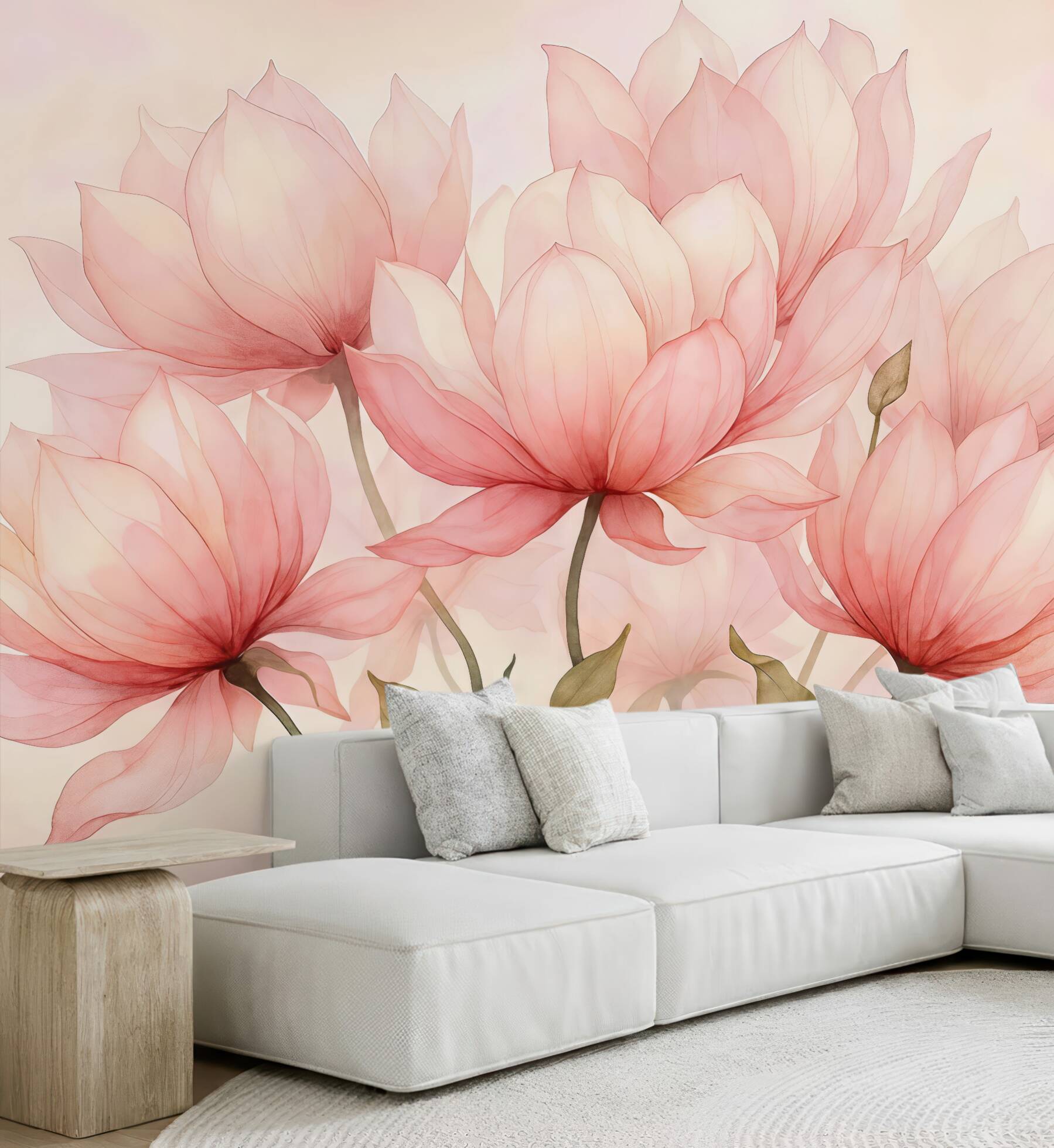 Fototapeta różowe magnolie w delikatnym rozkwicie