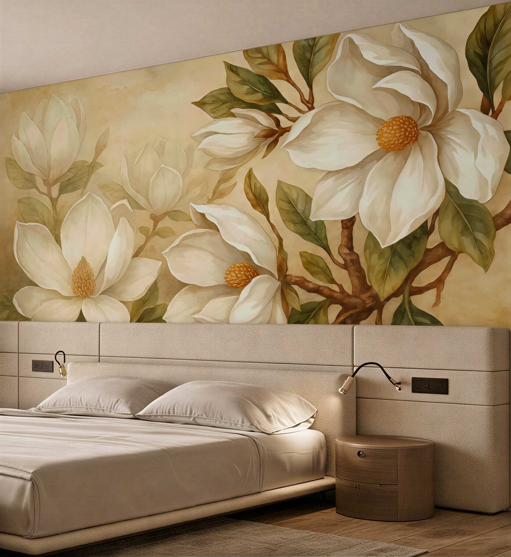 Fototapeta kremowe magnolie w eleganckim wydaniu