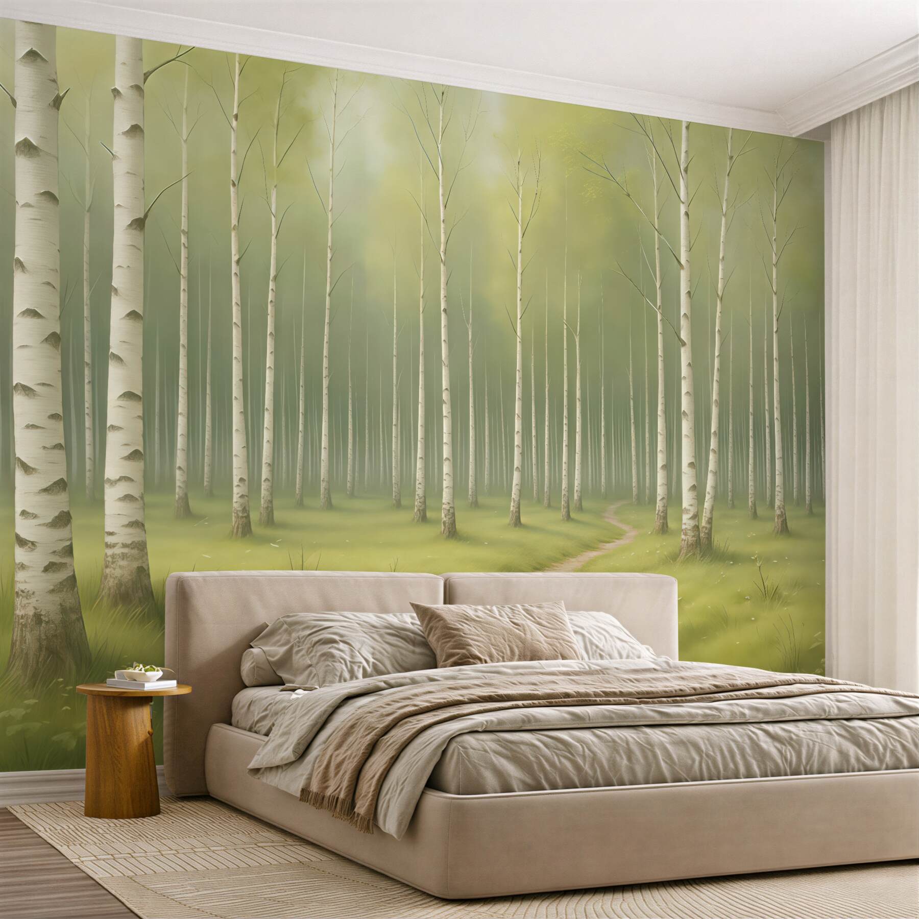 Fototapeta leśna ścieżka w brzozowym gaju