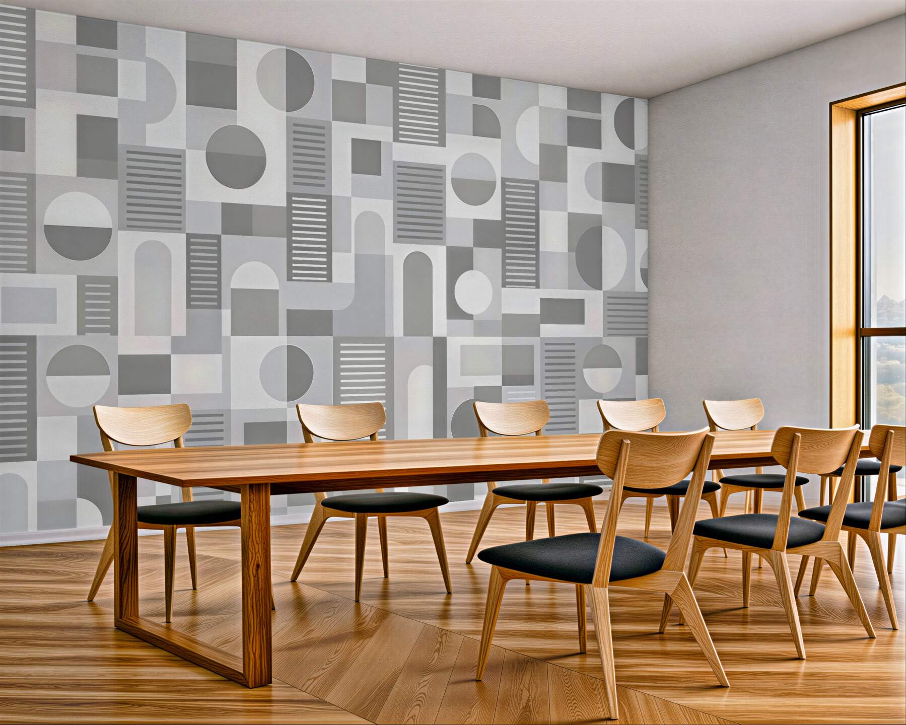 Fototapeta geometryczna mozaika w szarościach minimalistycznych