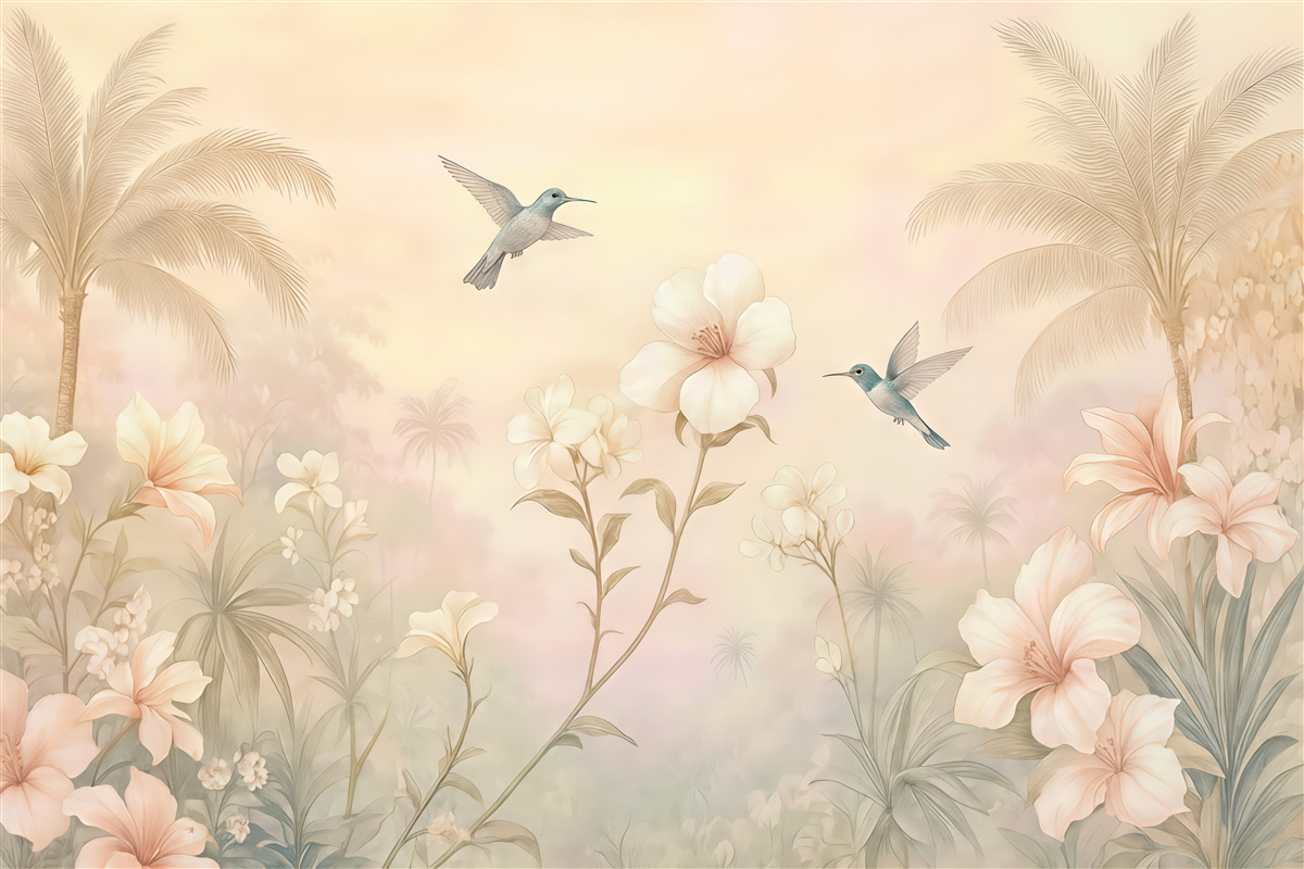 Fototapeta rajskie kolibry o świcie tropików