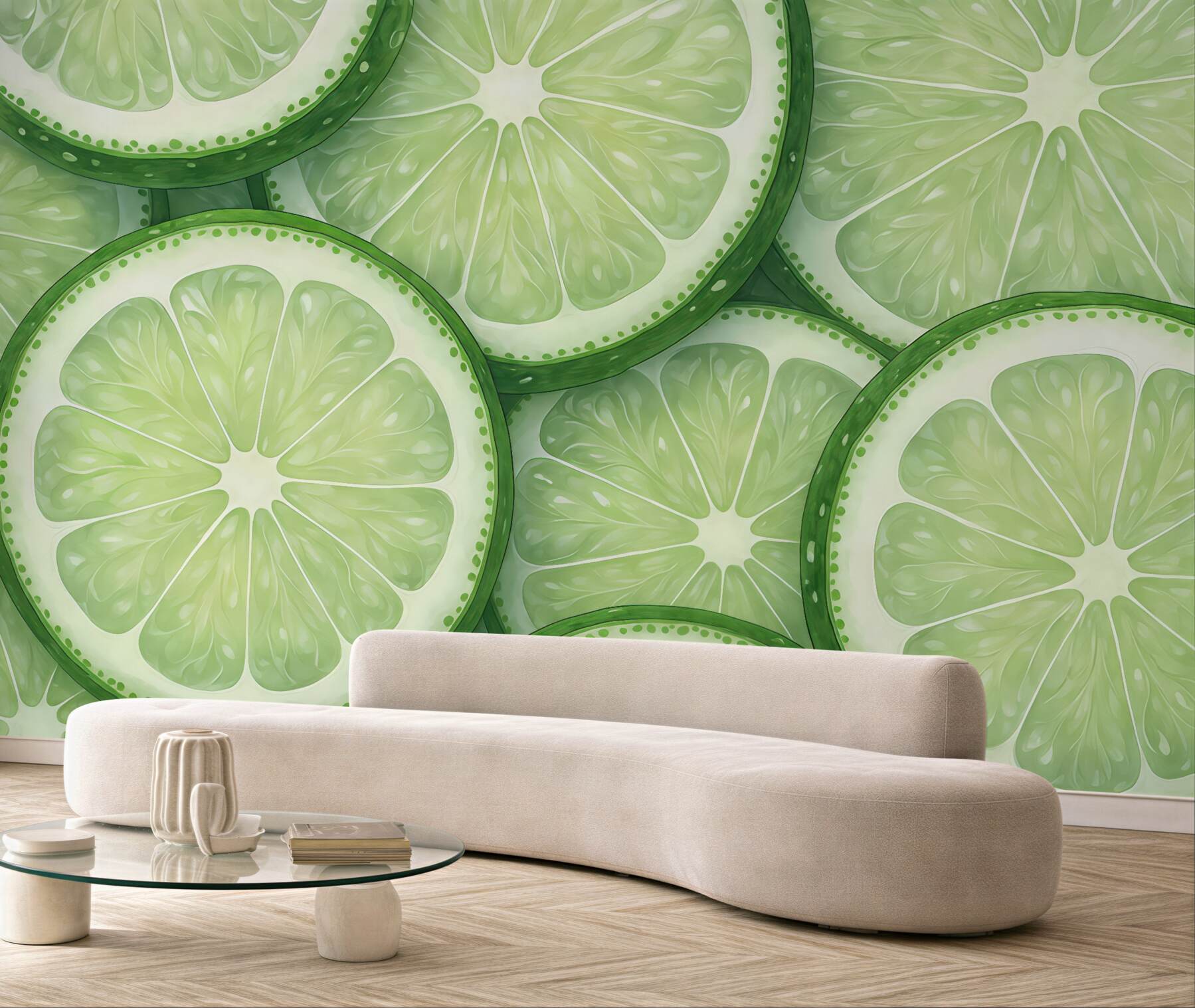 Fototapeta soczyste plasterki limonki