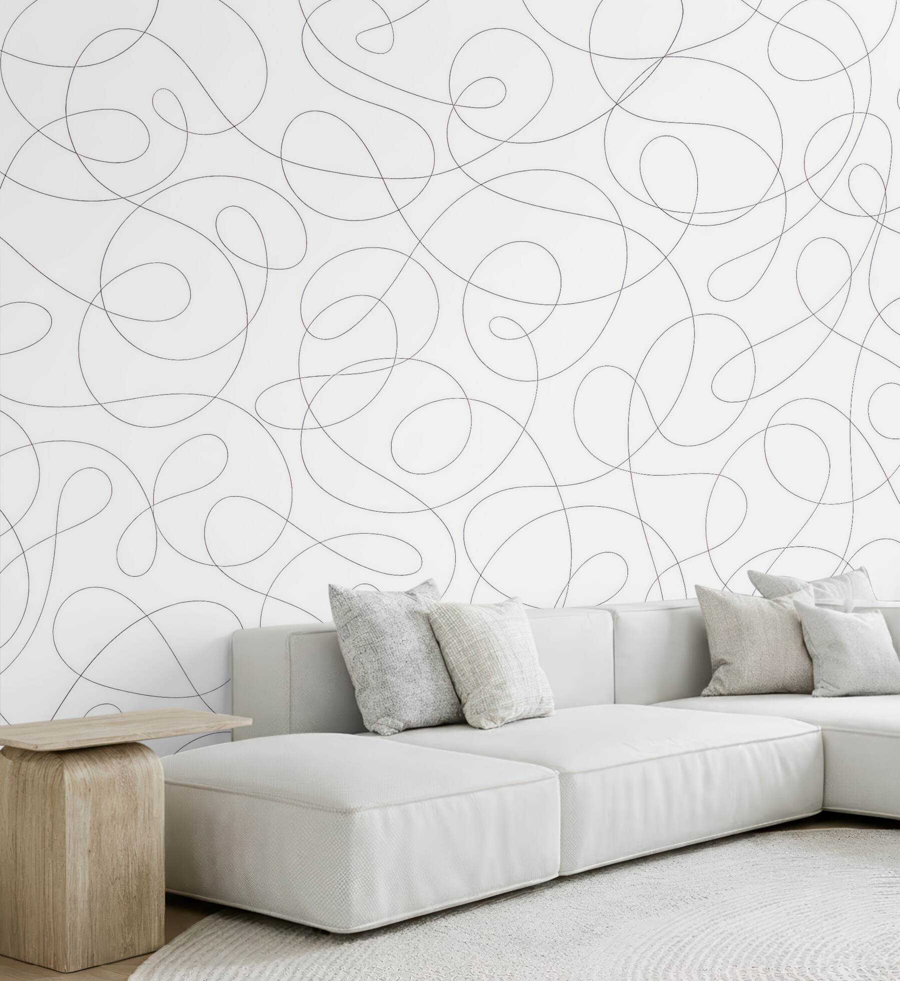 Fototapeta minimalistyczne zawijasy na białym tle