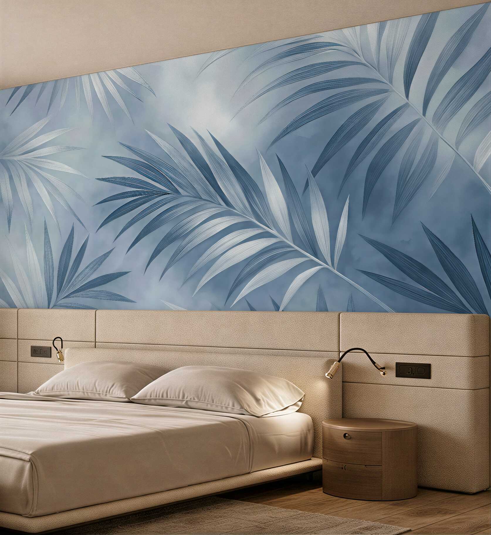 Fototapeta niebieskie liście palmowej harmonii