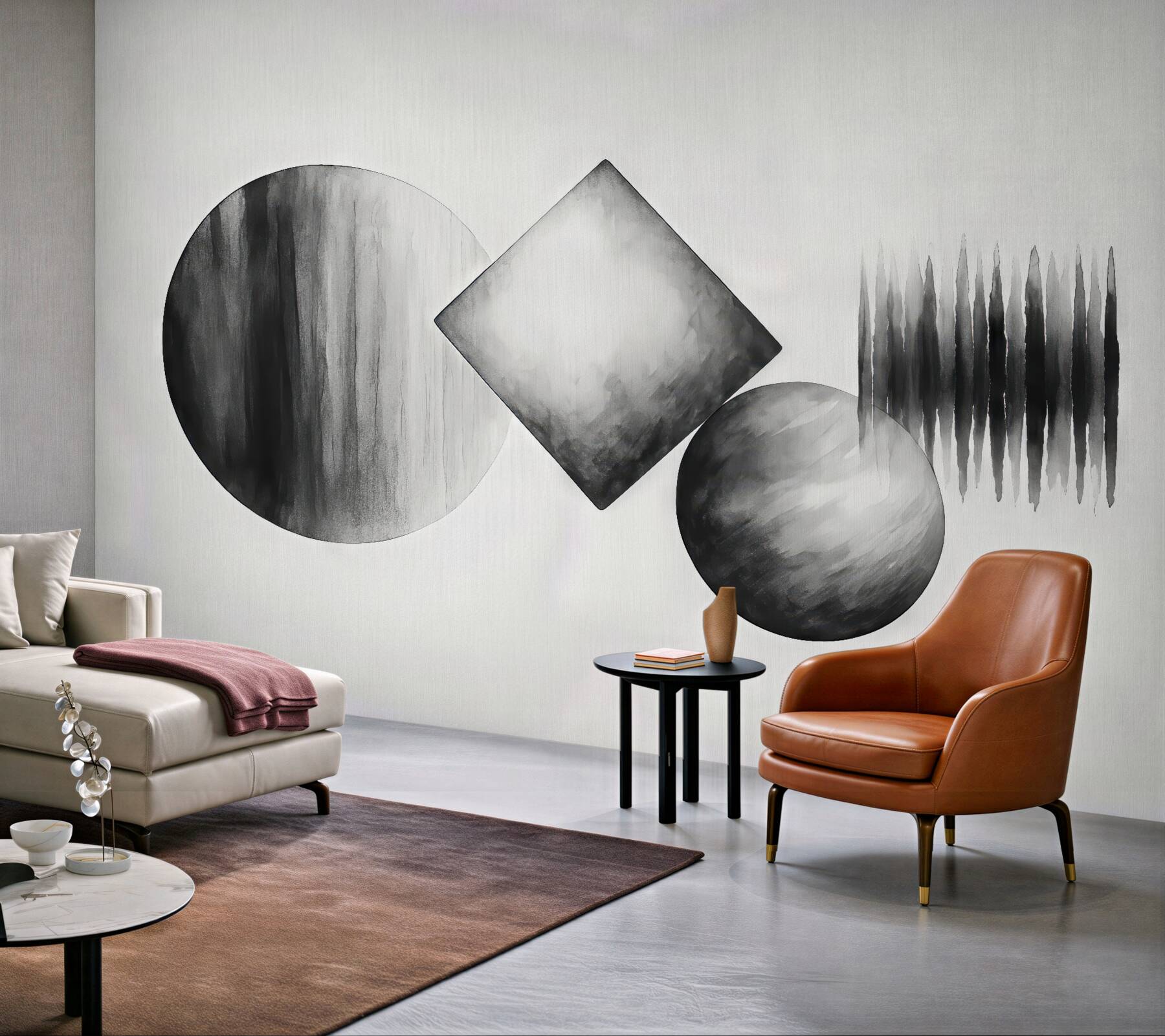 Fototapeta abstrakcyjne formy w szarej harmonii