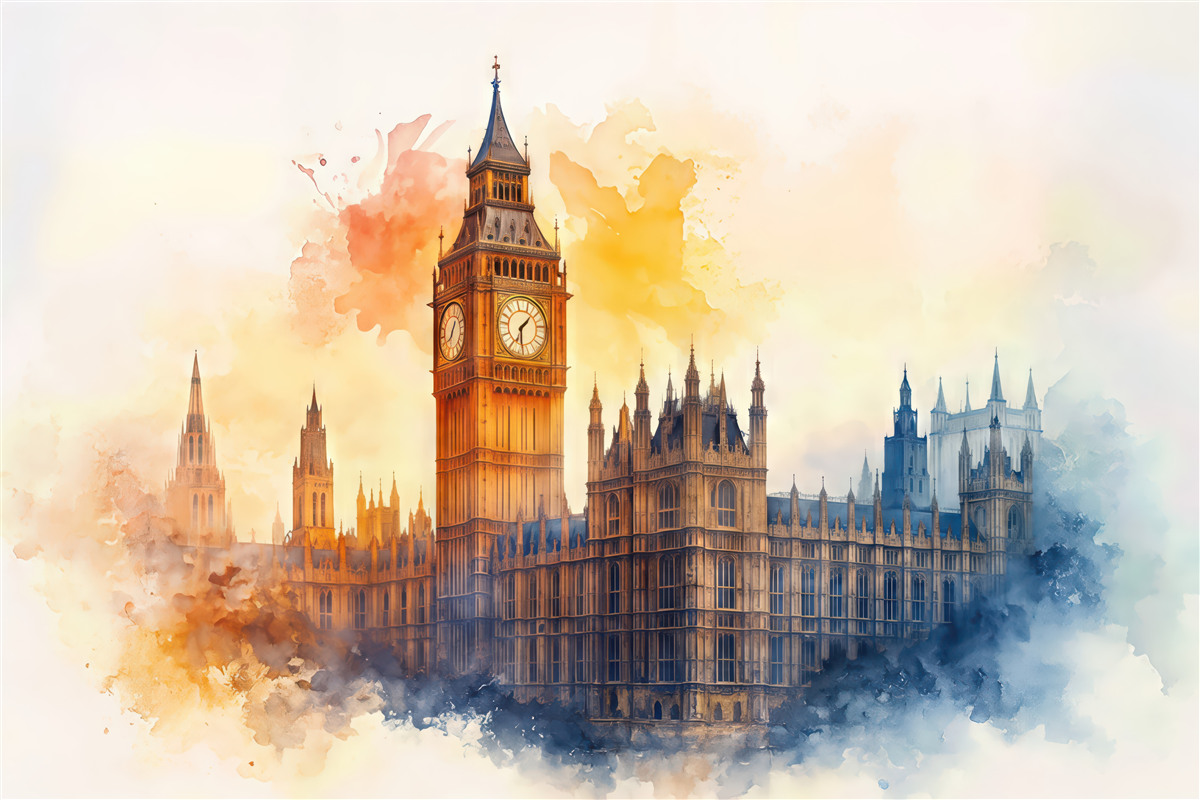 Fototapeta akwarelowy big ben w londynie