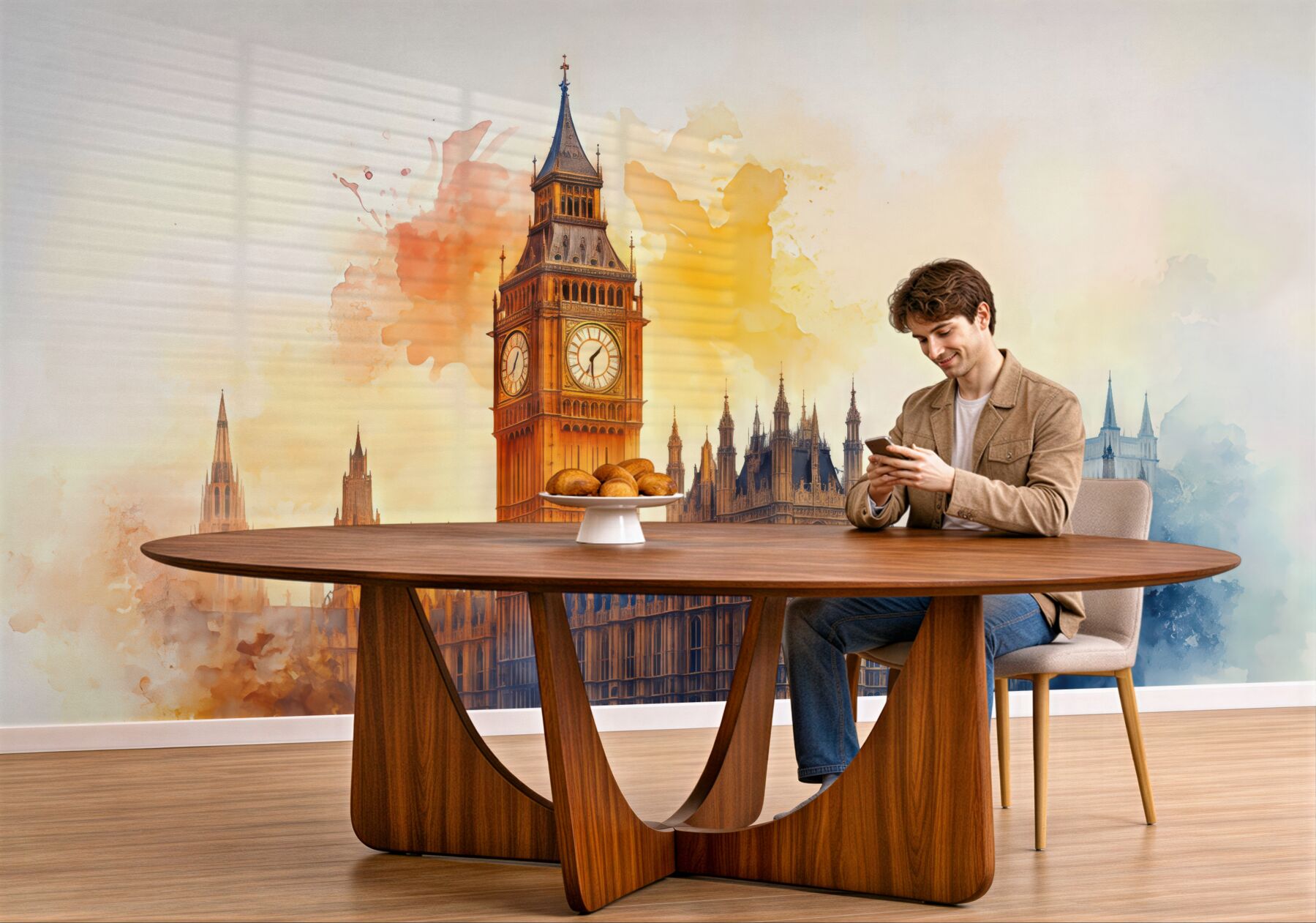 Fototapeta akwarelowy big ben w londynie