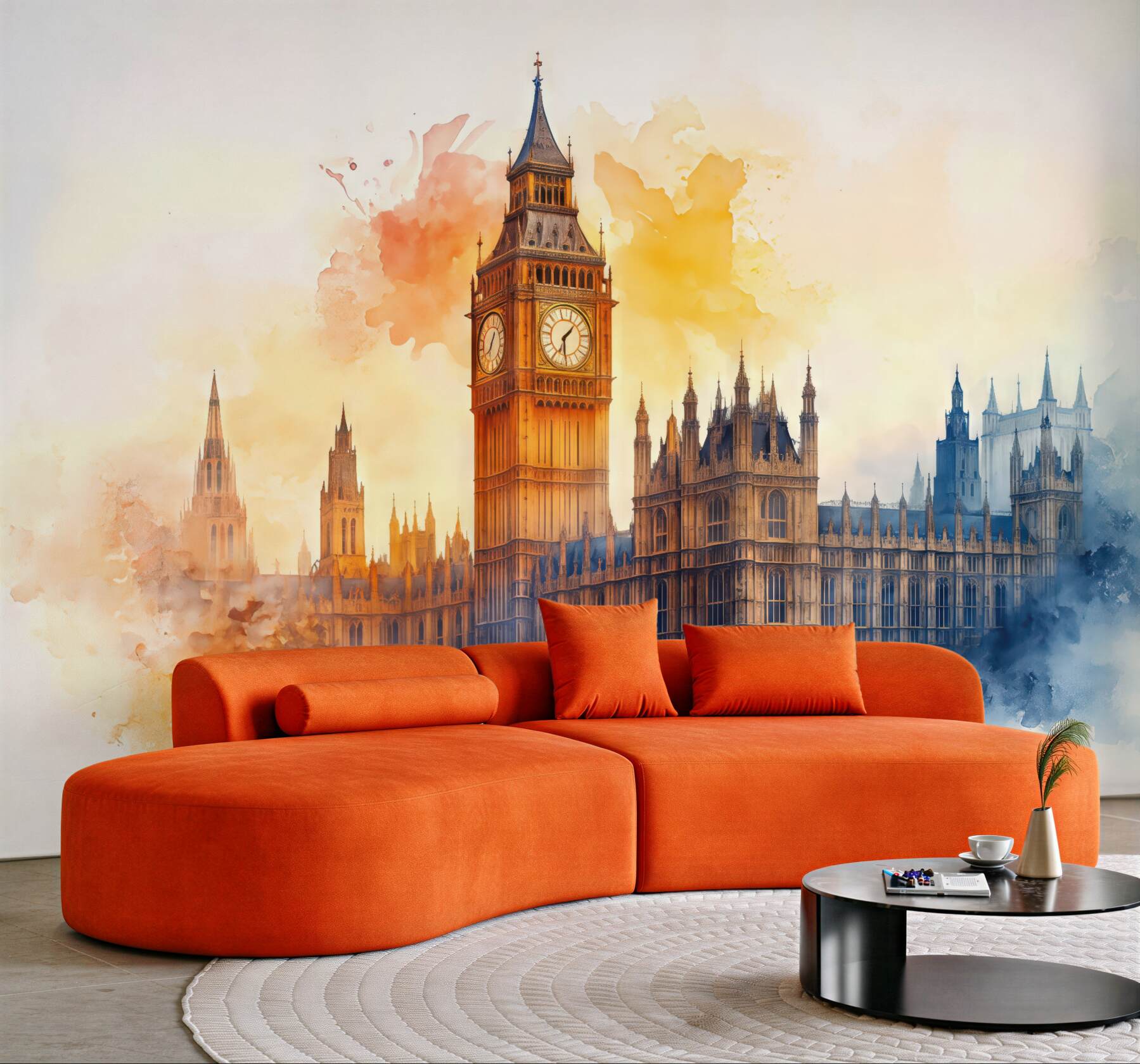 Fototapeta akwarelowy big ben w londynie