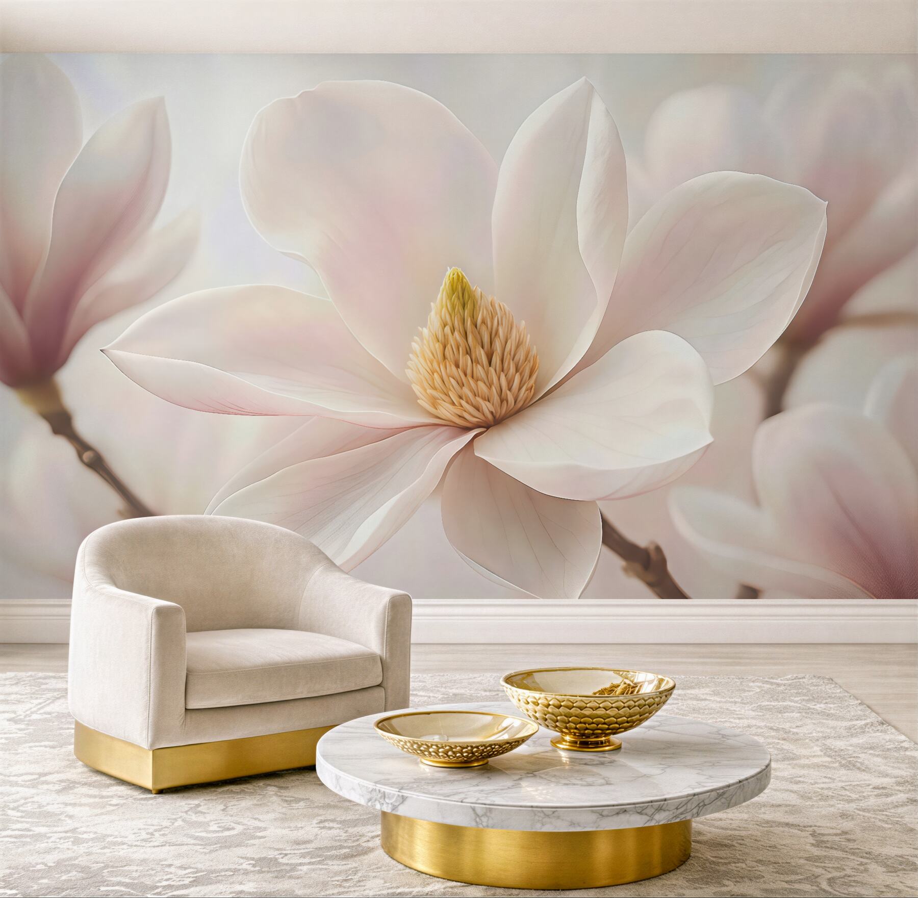 Fototapeta subtelna magnolia w pastelowym świetle