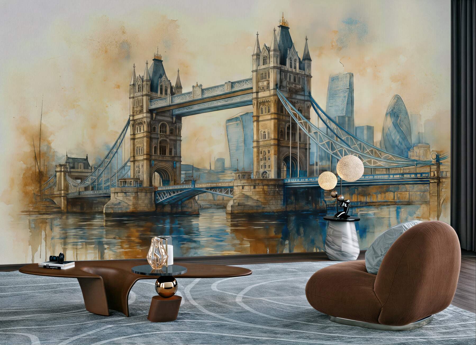 Fototapeta akwarelowy tower bridge w londynie