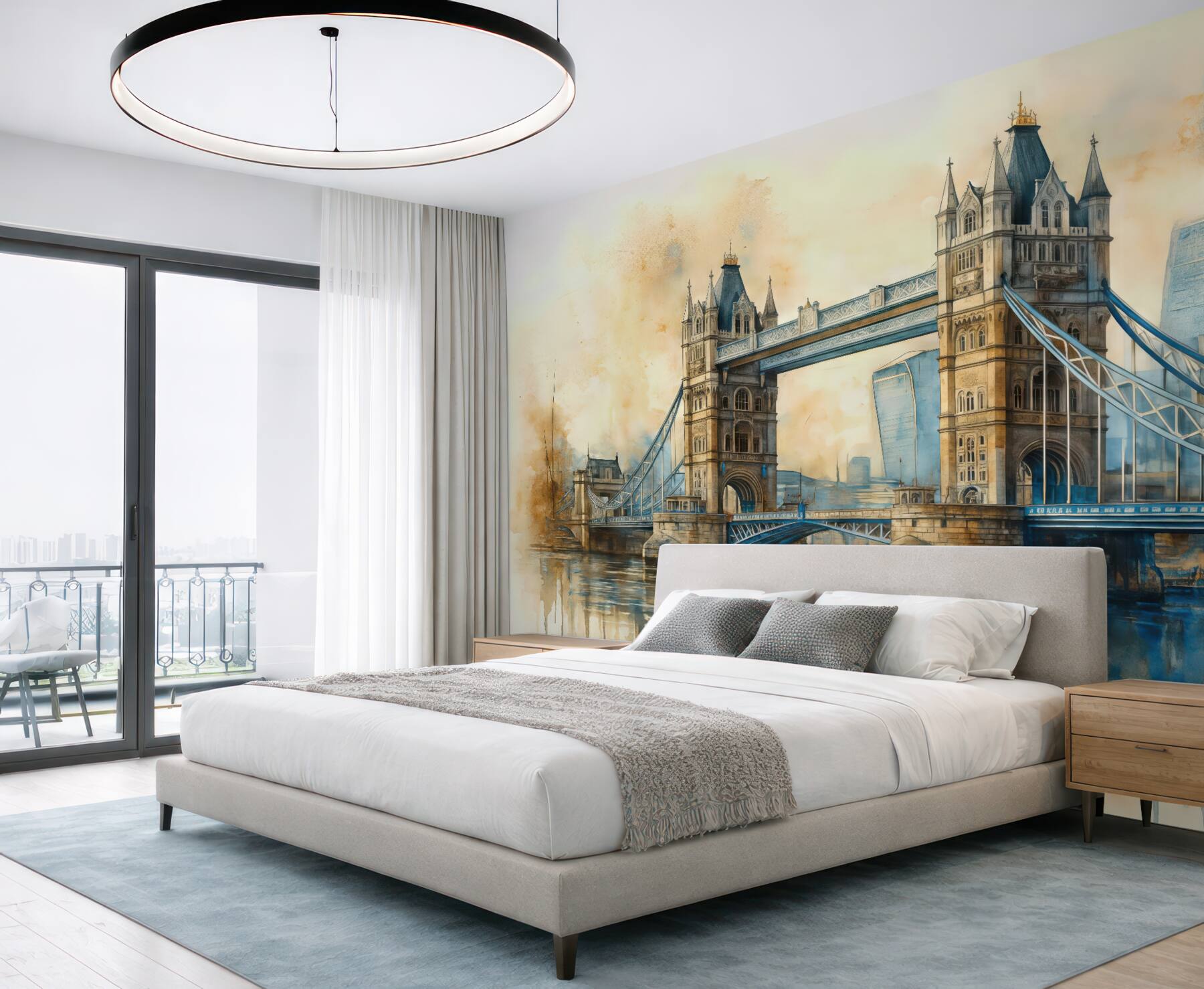 Fototapeta akwarelowy tower bridge w londynie