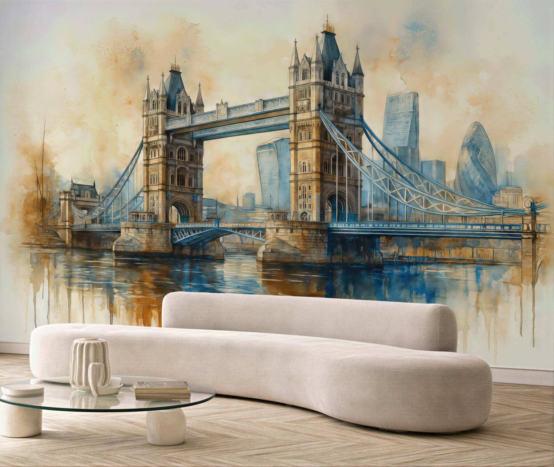Fototapeta akwarelowy tower bridge w londynie