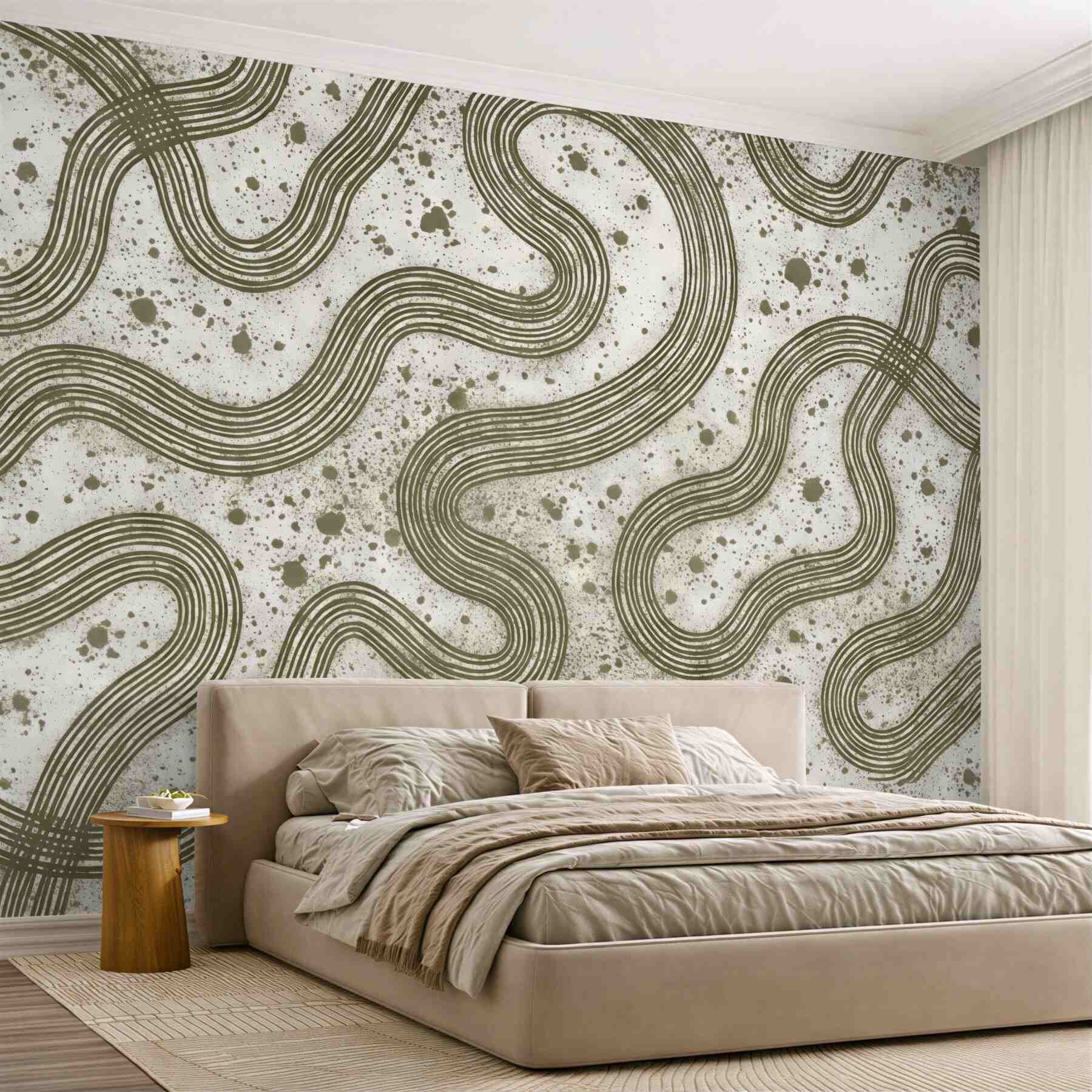 Fototapeta organiczne linie w retro stylu