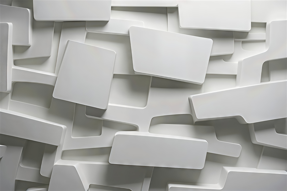 Fototapeta biała abstrakcja geometryczna 3d
