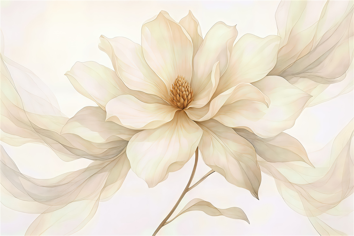 Fototapeta kremowa magnolia w eterycznej odsłonie