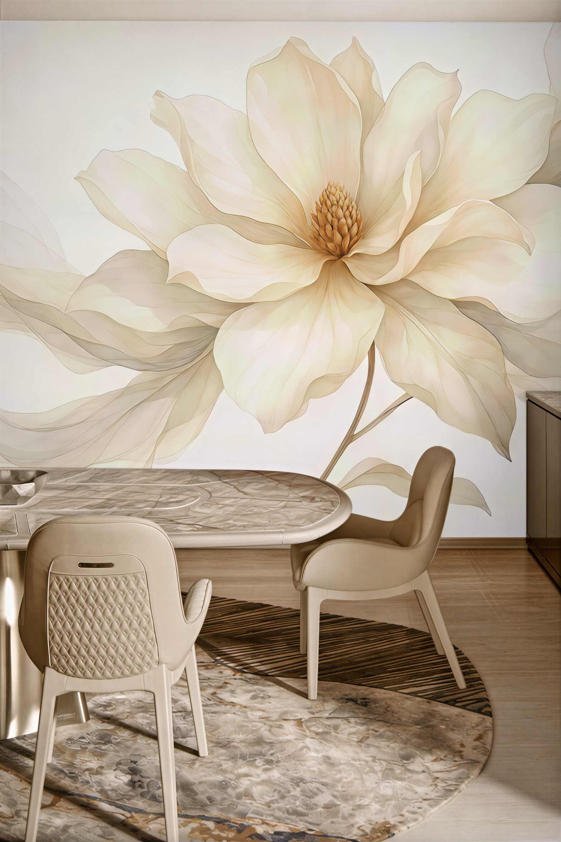 Fototapeta kremowa magnolia w eterycznej odsłonie