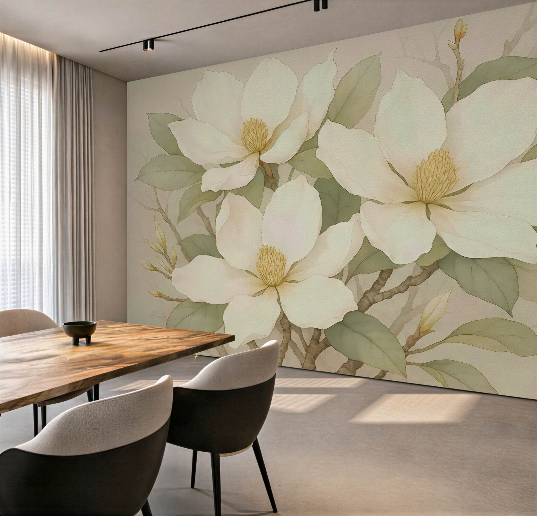 Fototapeta kremowe magnolie w subtelnej elegancji