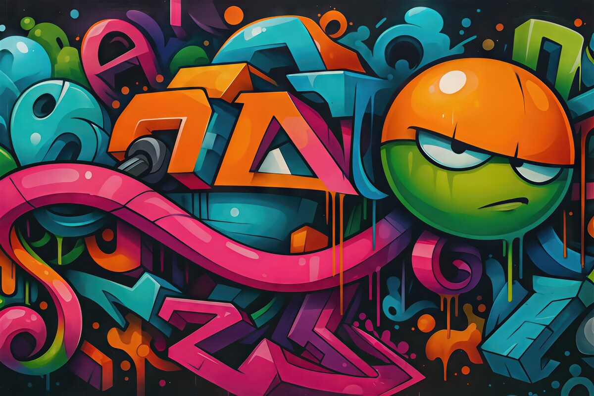 Fototapeta kolorowe graffiti z miejskim charakterem