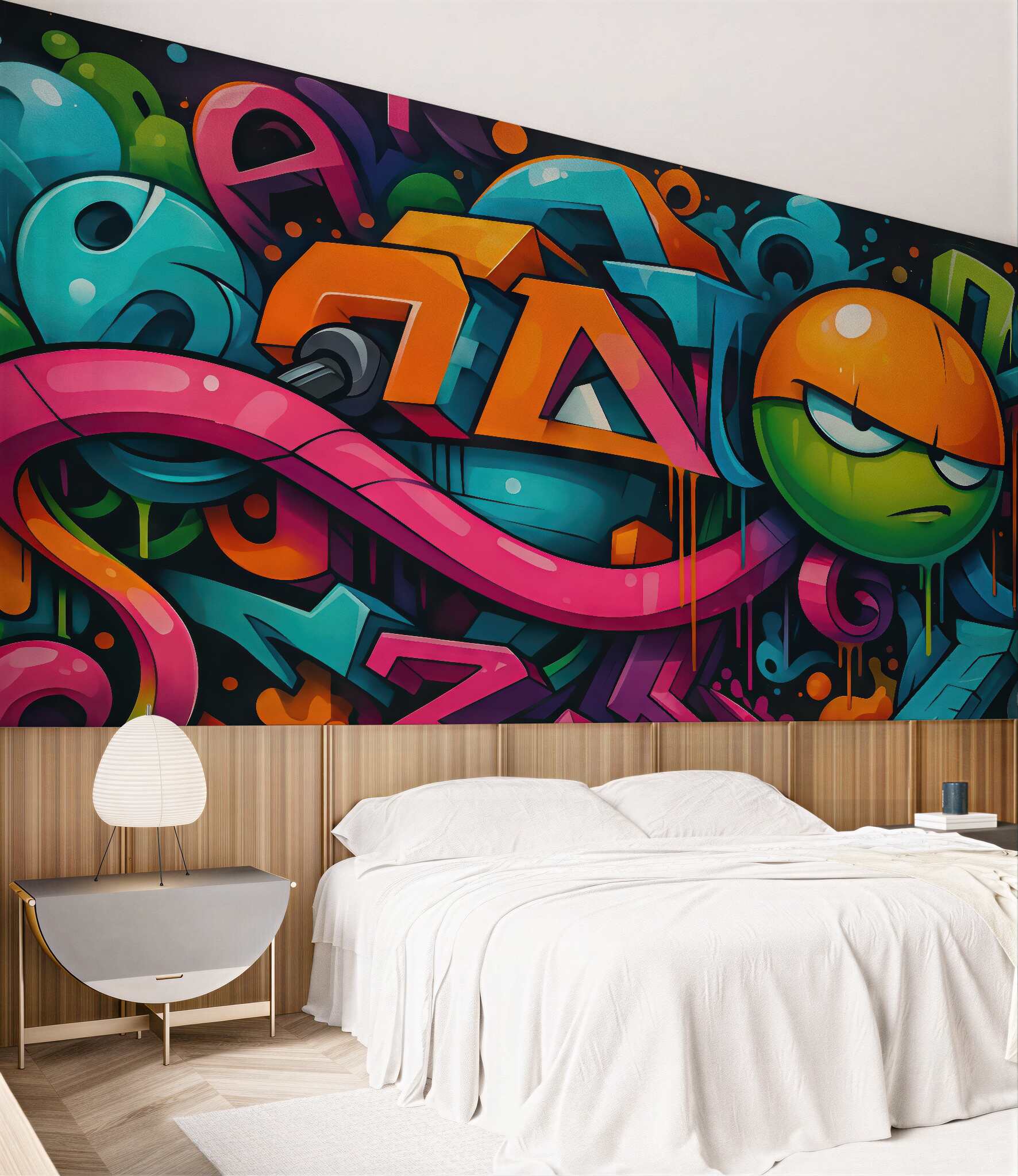 Fototapeta kolorowe graffiti z miejskim charakterem