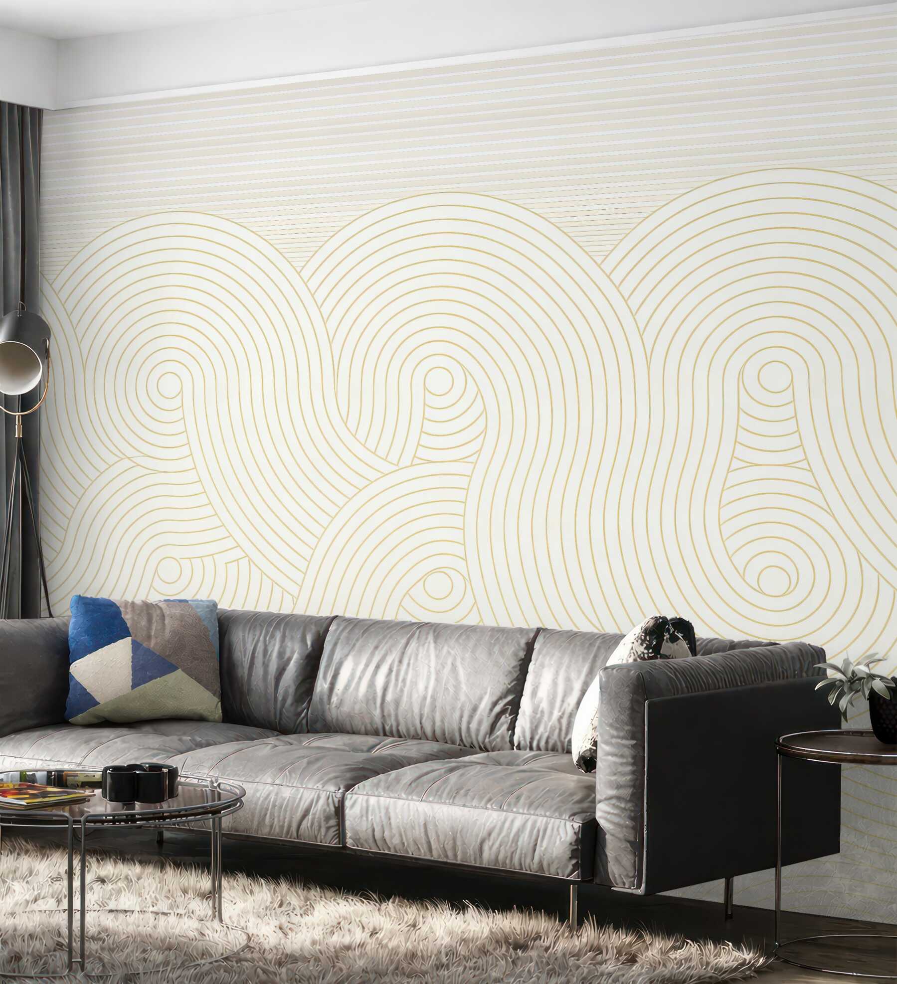 Fototapeta złote abstrakcyjne fale art déco