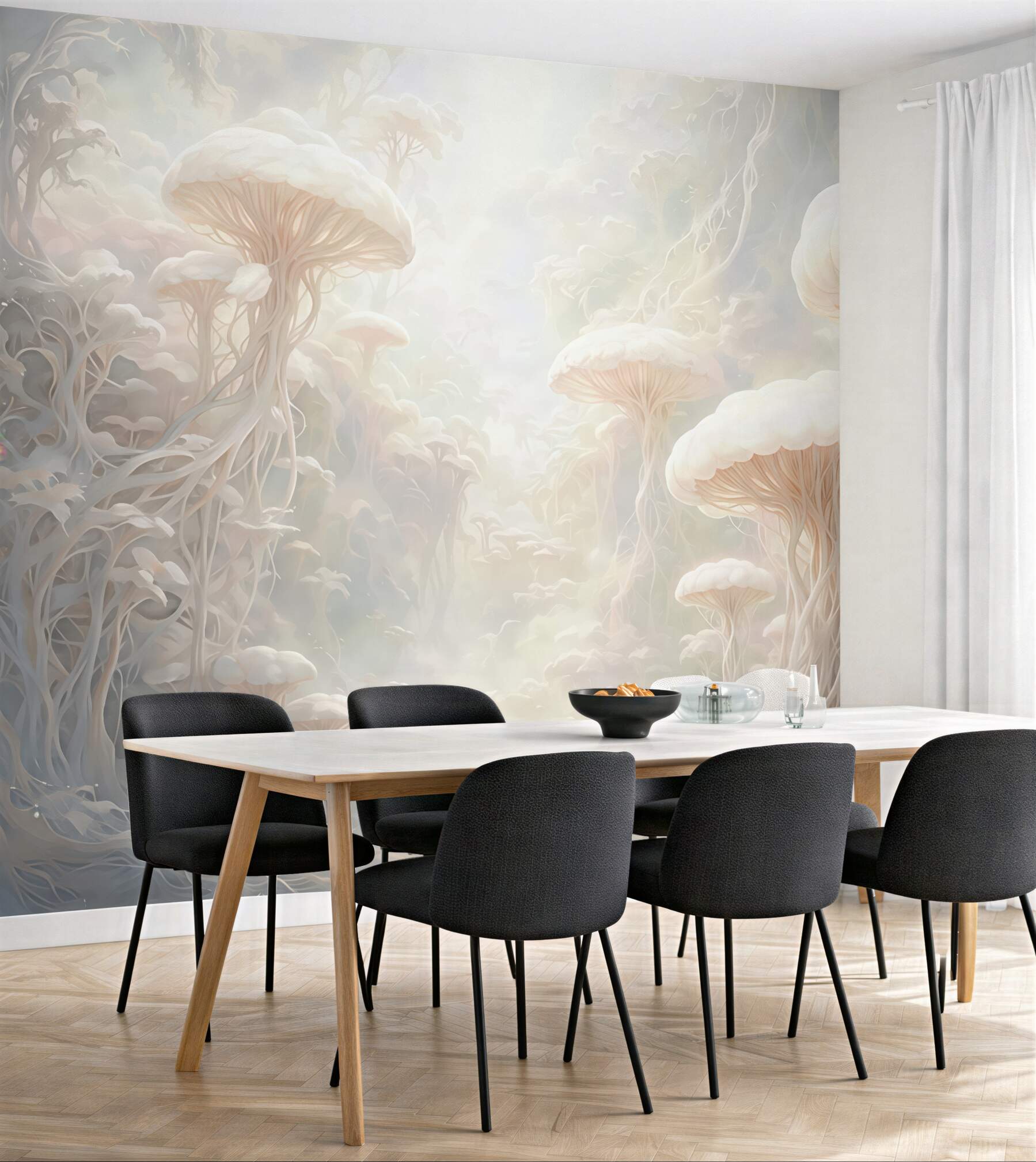 Fototapeta magiczny las świetlistych grzybów