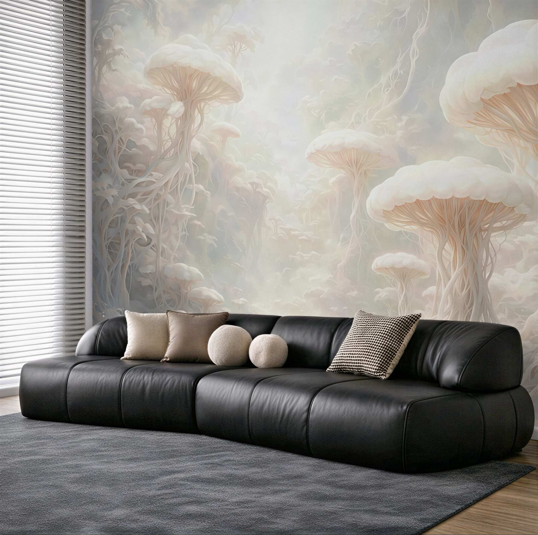Fototapeta magiczny las świetlistych grzybów