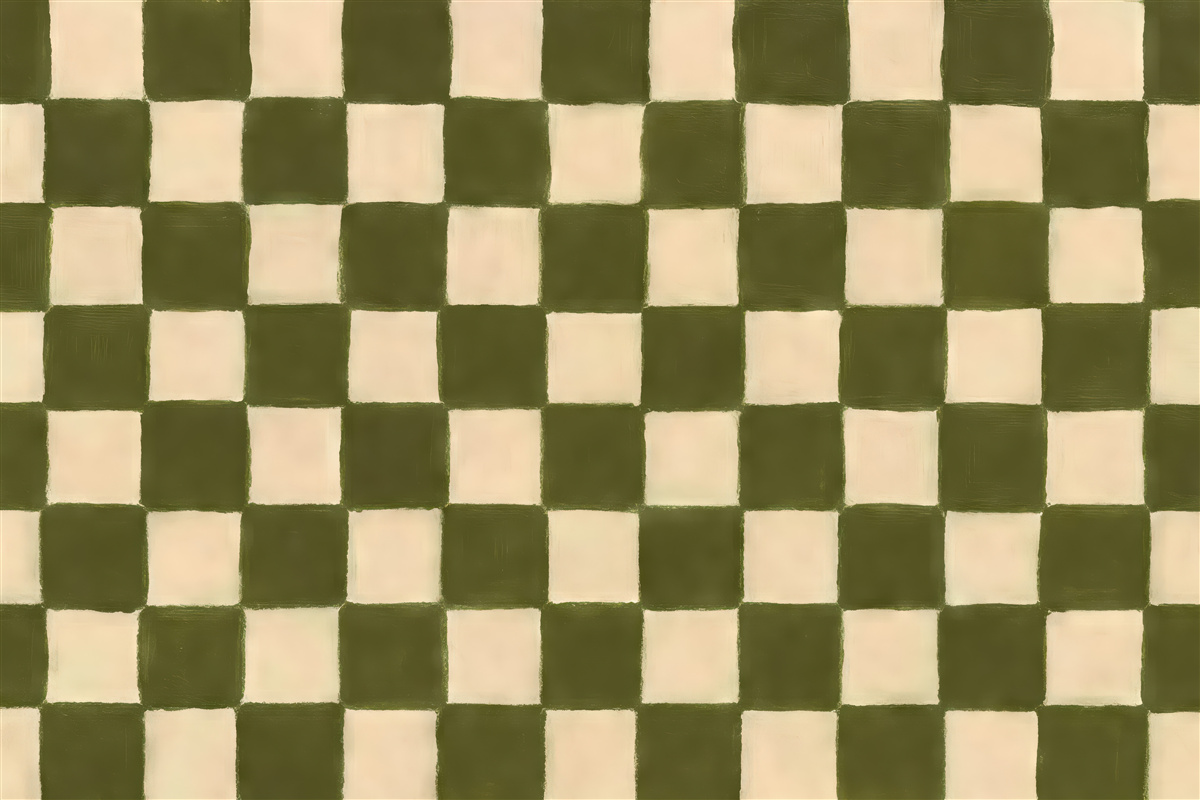 Fototapeta oliwkowa szachownica retro