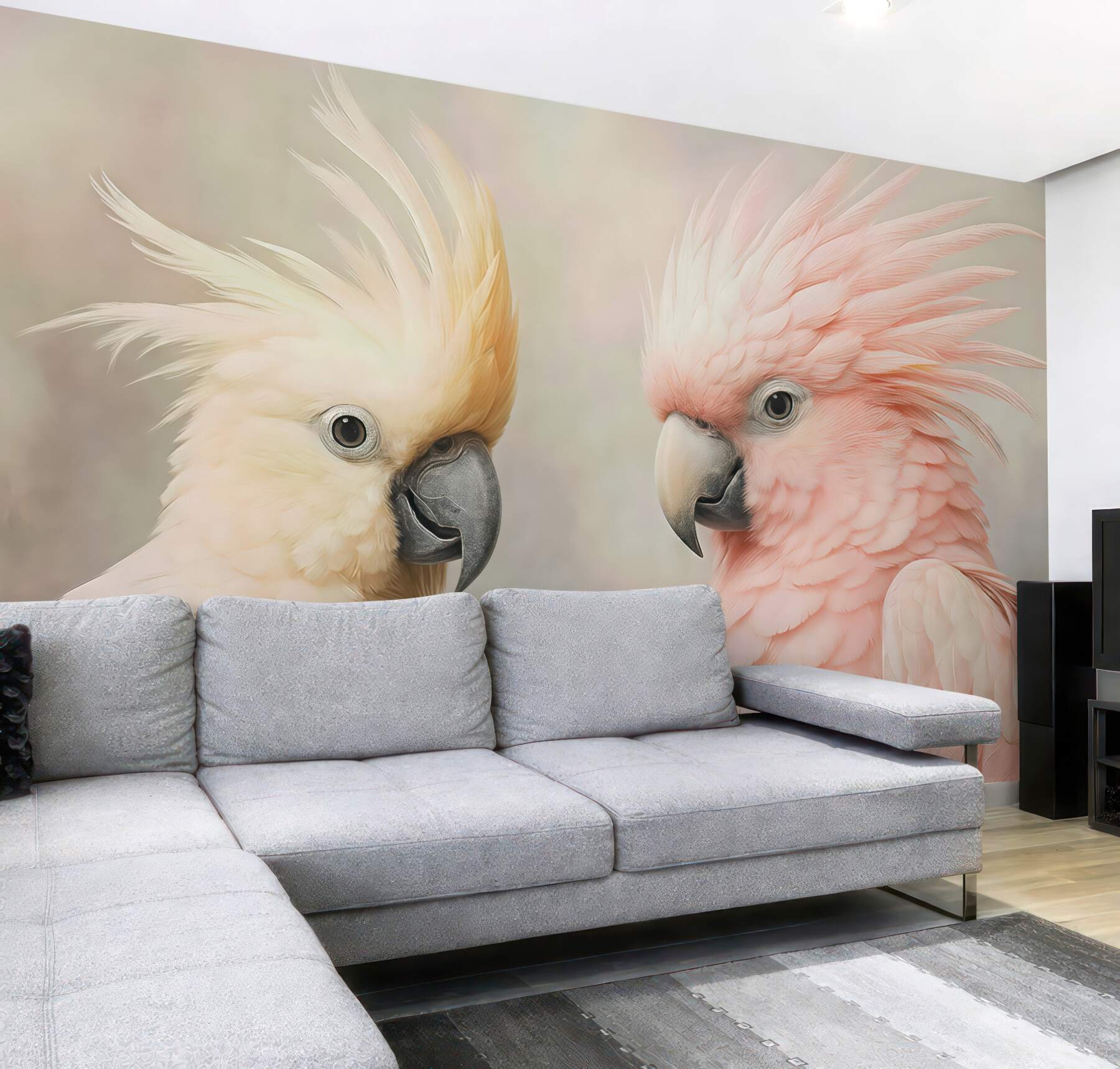 Fototapeta pastelowe kakadu w subtelnej harmonii