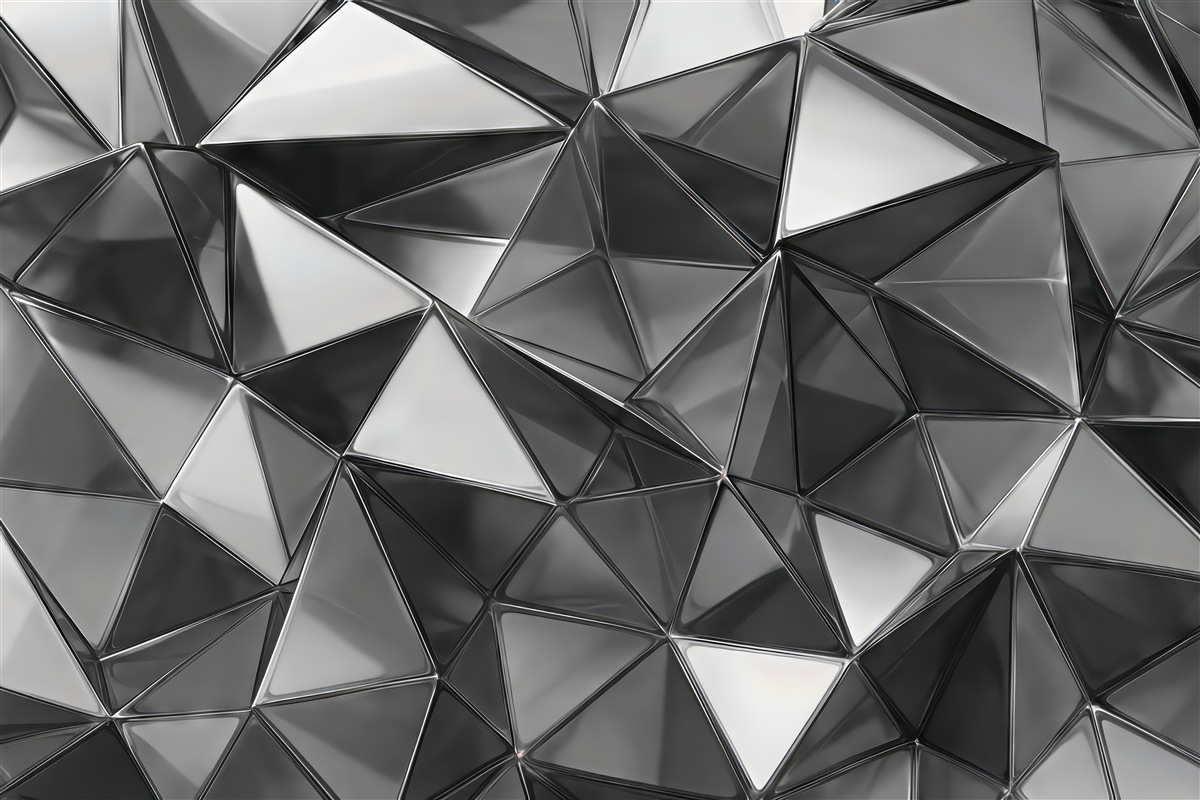 Fototapeta srebrna geometryczna mozaika 3d