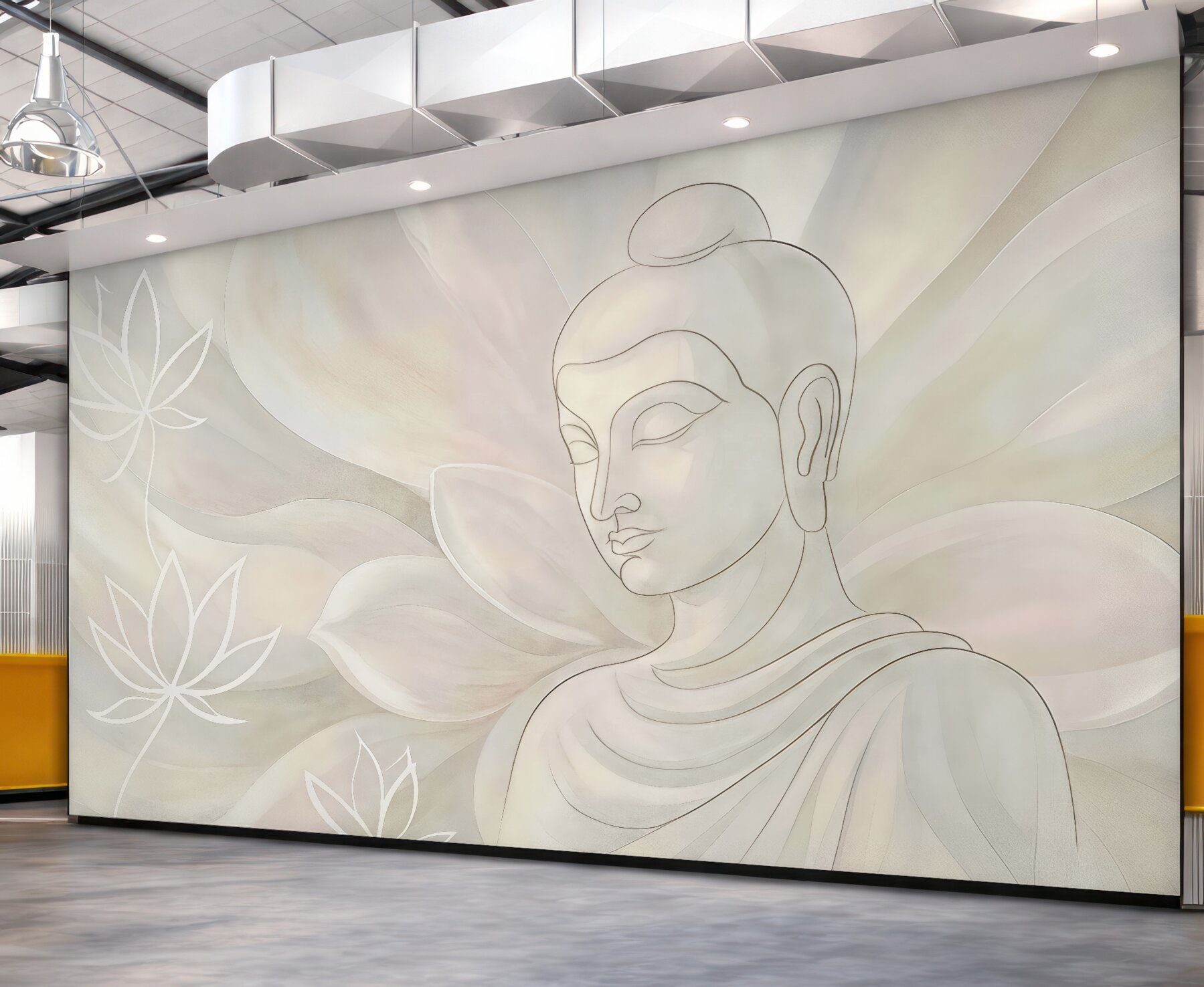 Fototapeta pastelowy budda z lotosami