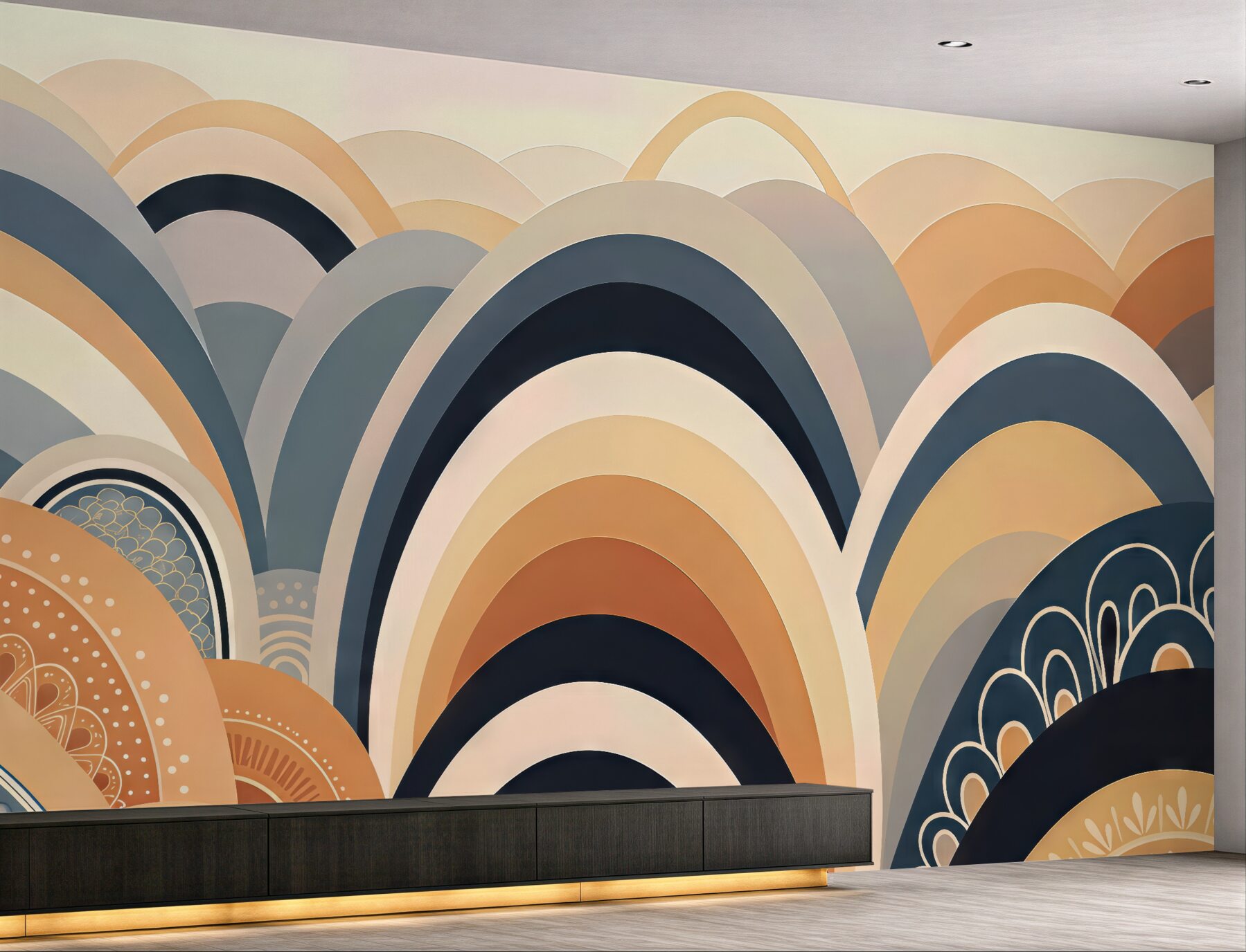 Fototapeta art déco łuki w ciepłych tonach
