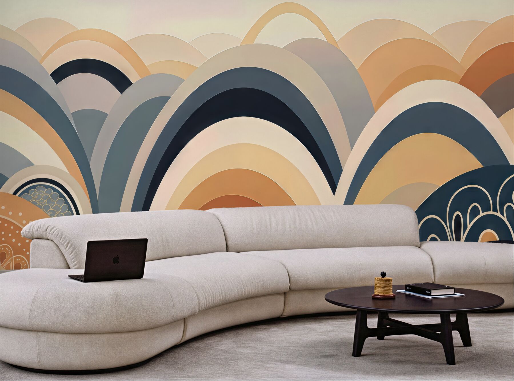 Fototapeta art déco łuki w ciepłych tonach